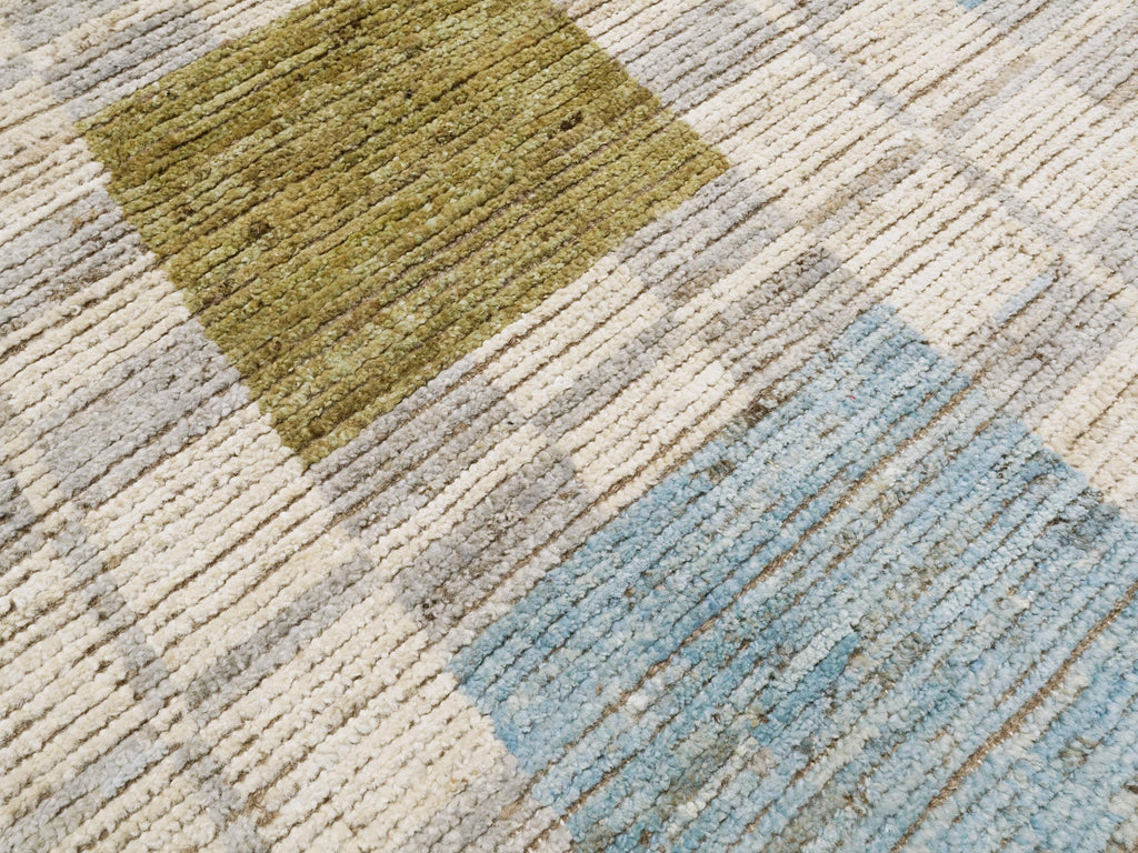 9x12 Ft Blue & Green Moroccan Rug - Afghan Wool Area Rug
