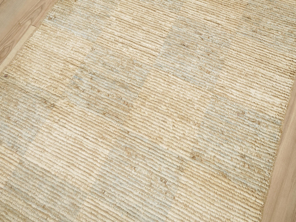 10 Ft Handmade Beige Moroccan Runner Rug - Afghan Wool Rug