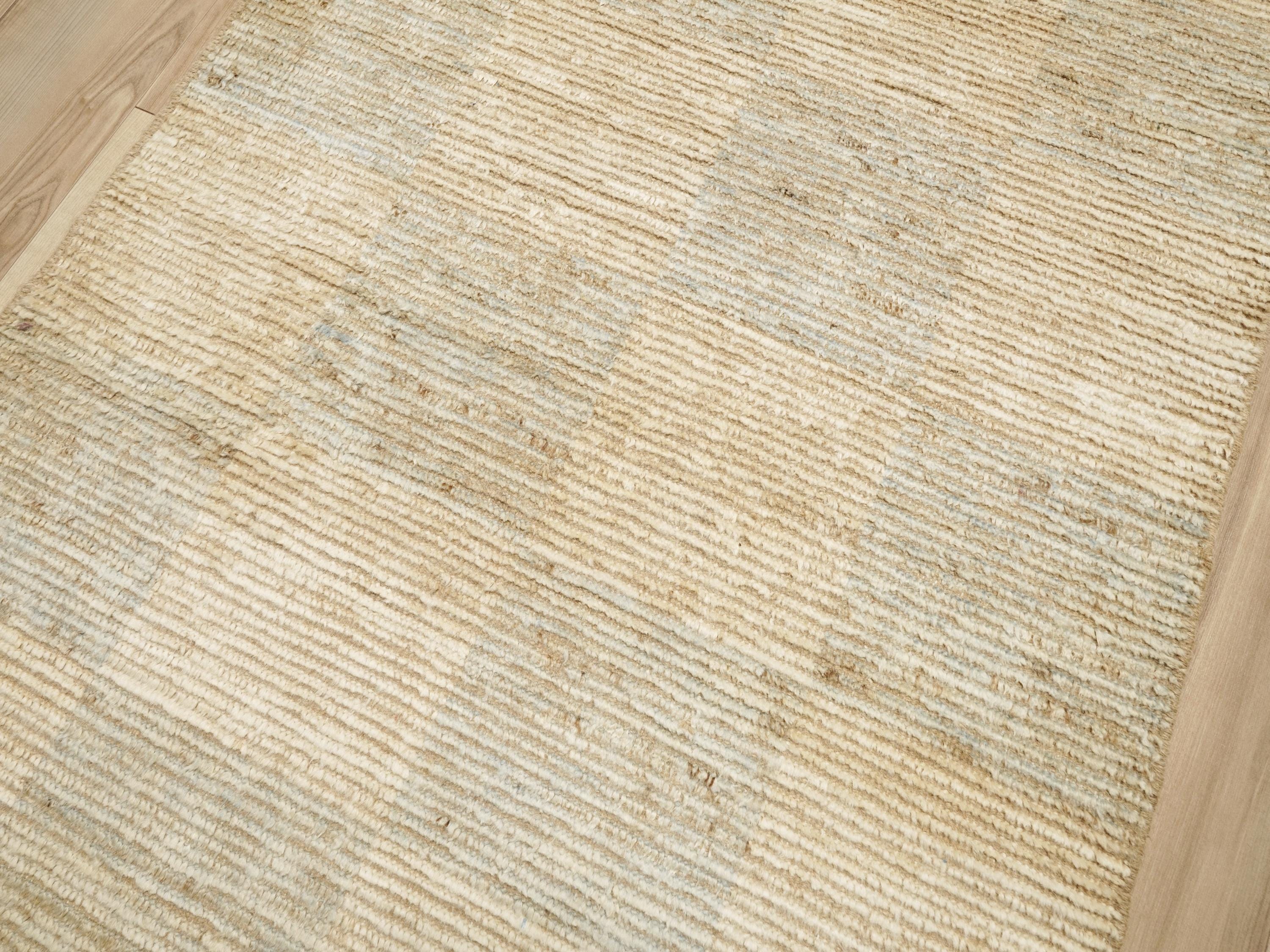 10 Ft Handmade Beige Moroccan Runner Rug - Afghan Wool Rug