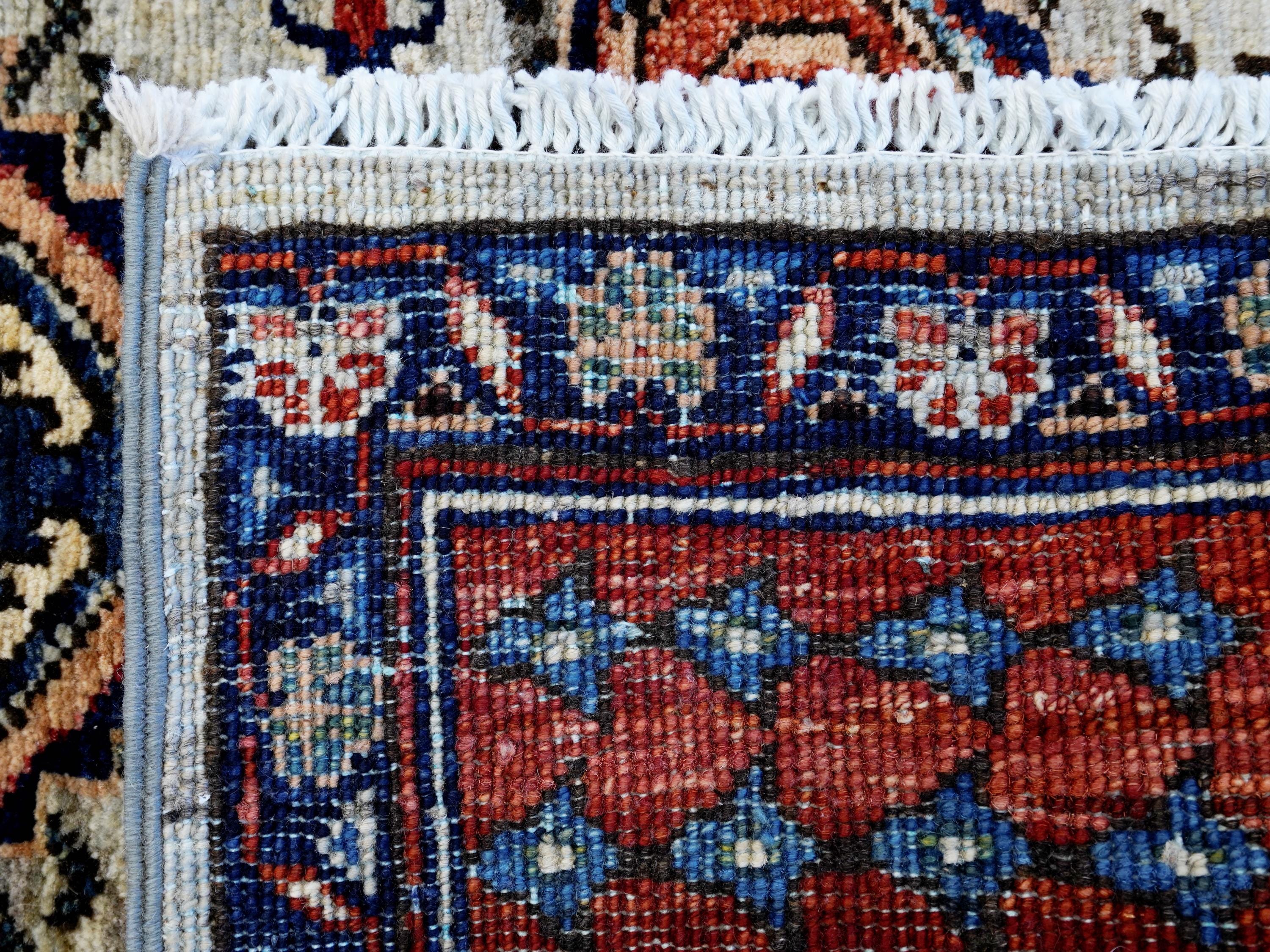 3x5 Ft Red & Gray Kazak Rug - Handmade Afghan Rug