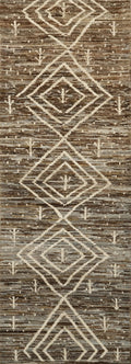 12 Ft Brown Moroccan Runner Rug: Afghan Handmade Wool Rug