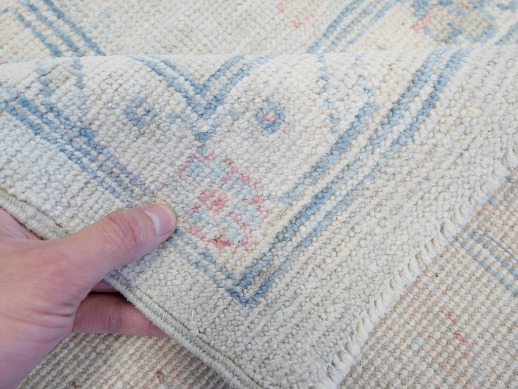 9x12 Ft Pastel Oushak Rug - Handmade Area Rug - Floral Design