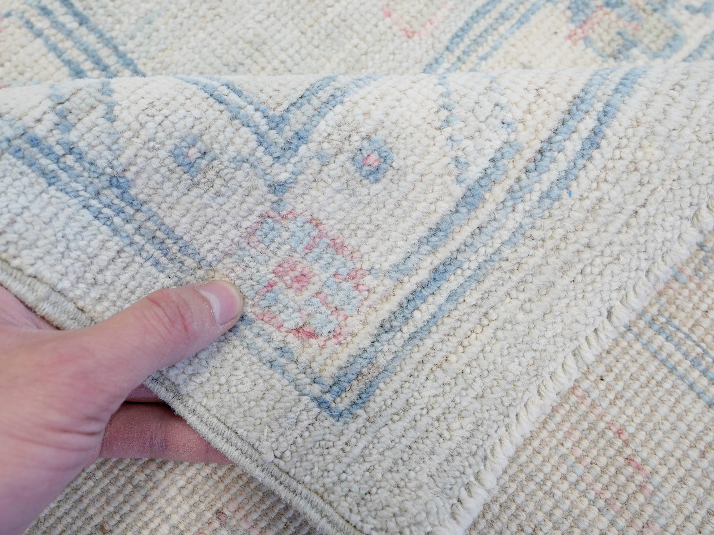 9x12 Ft Pastel Oushak Rug - Handmade Area Rug - Floral Design