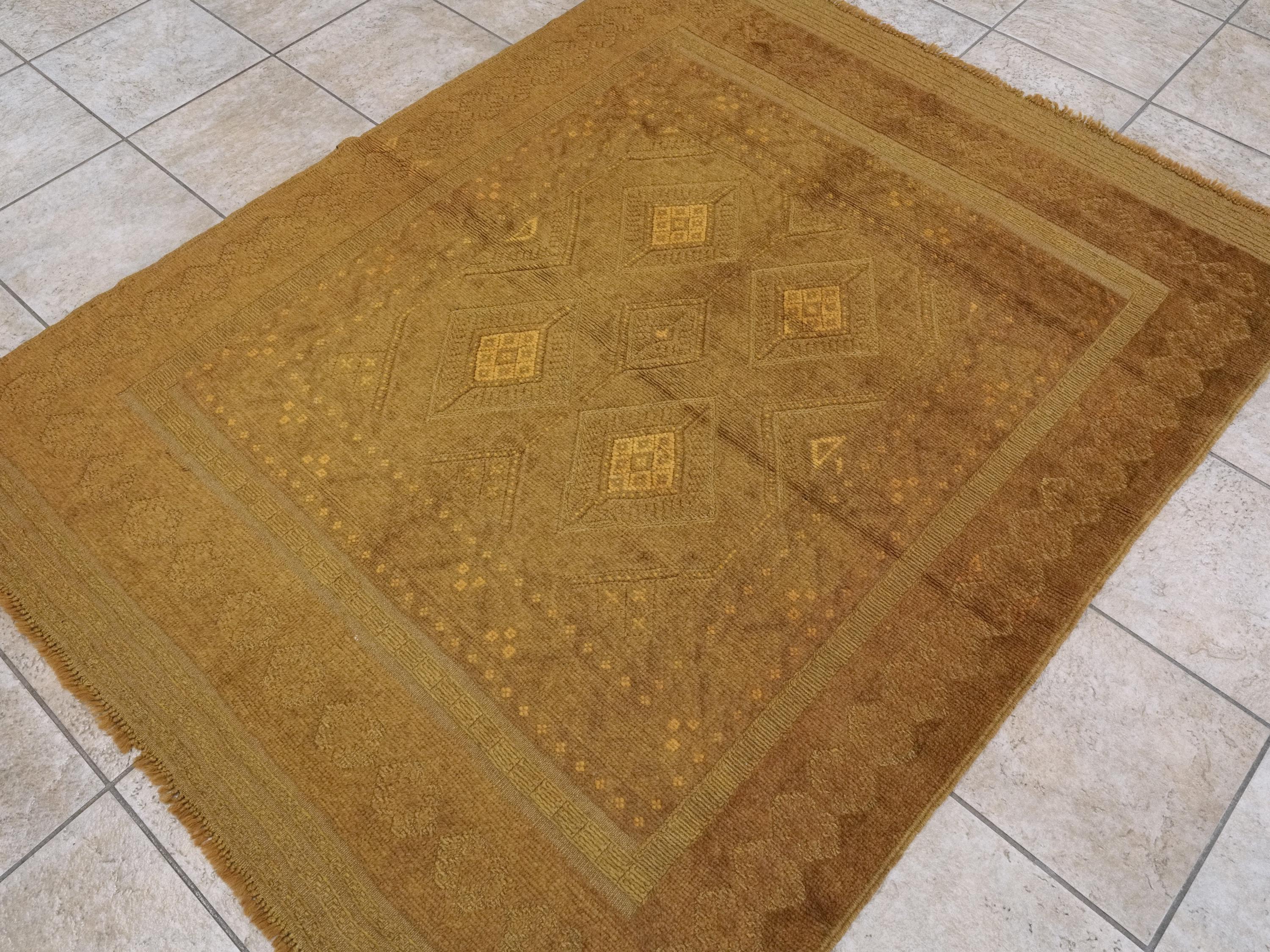 5x6 Ft Vintage Orange Tribal Kilim Rug - Hand-Knotted Afghan Wool