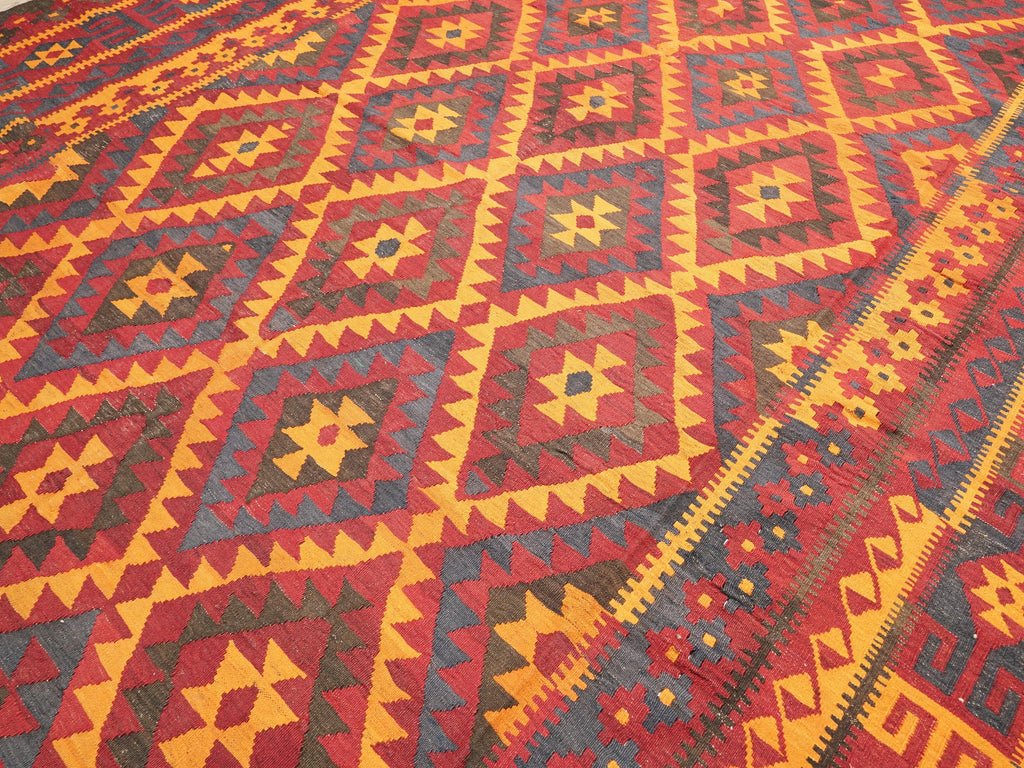 10x16 Ft Antique Red Kilim Rug - Afghan Tribal Rug