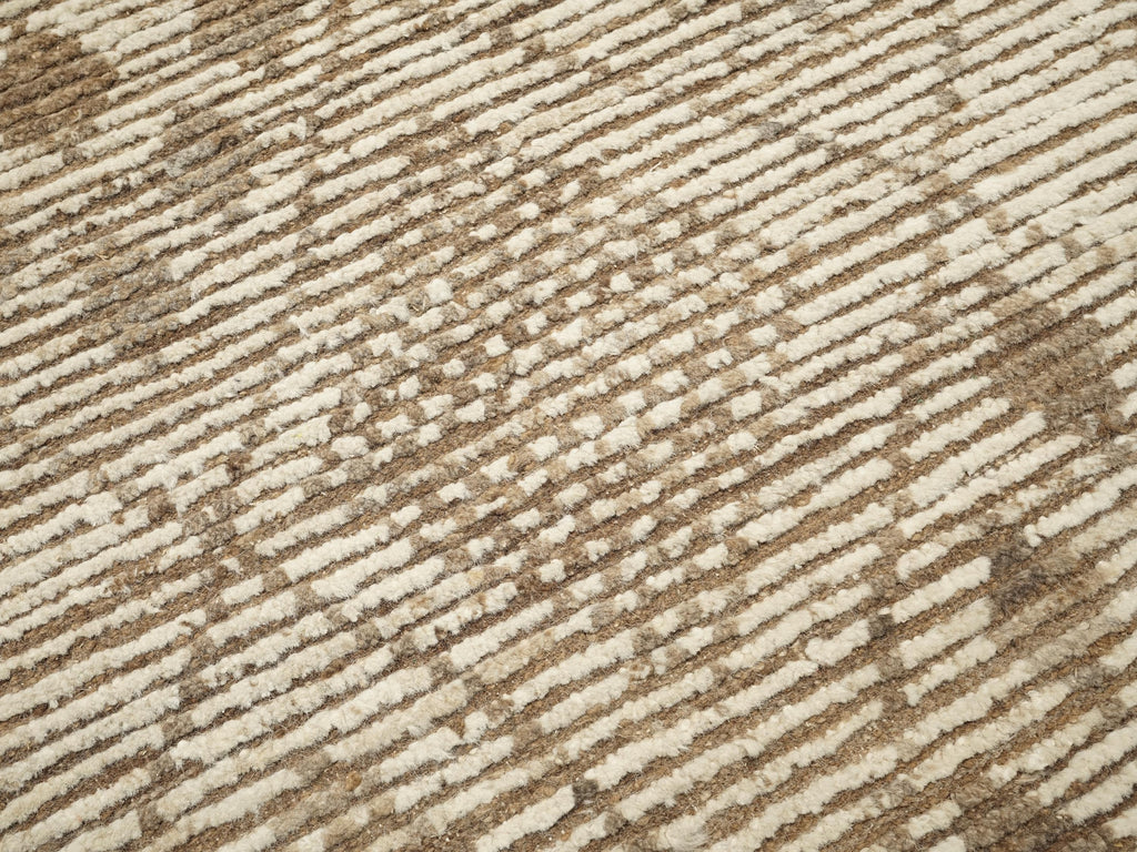 10 Ft Beige Moroccan Runner Rug - Hand Knotted Wool Runner