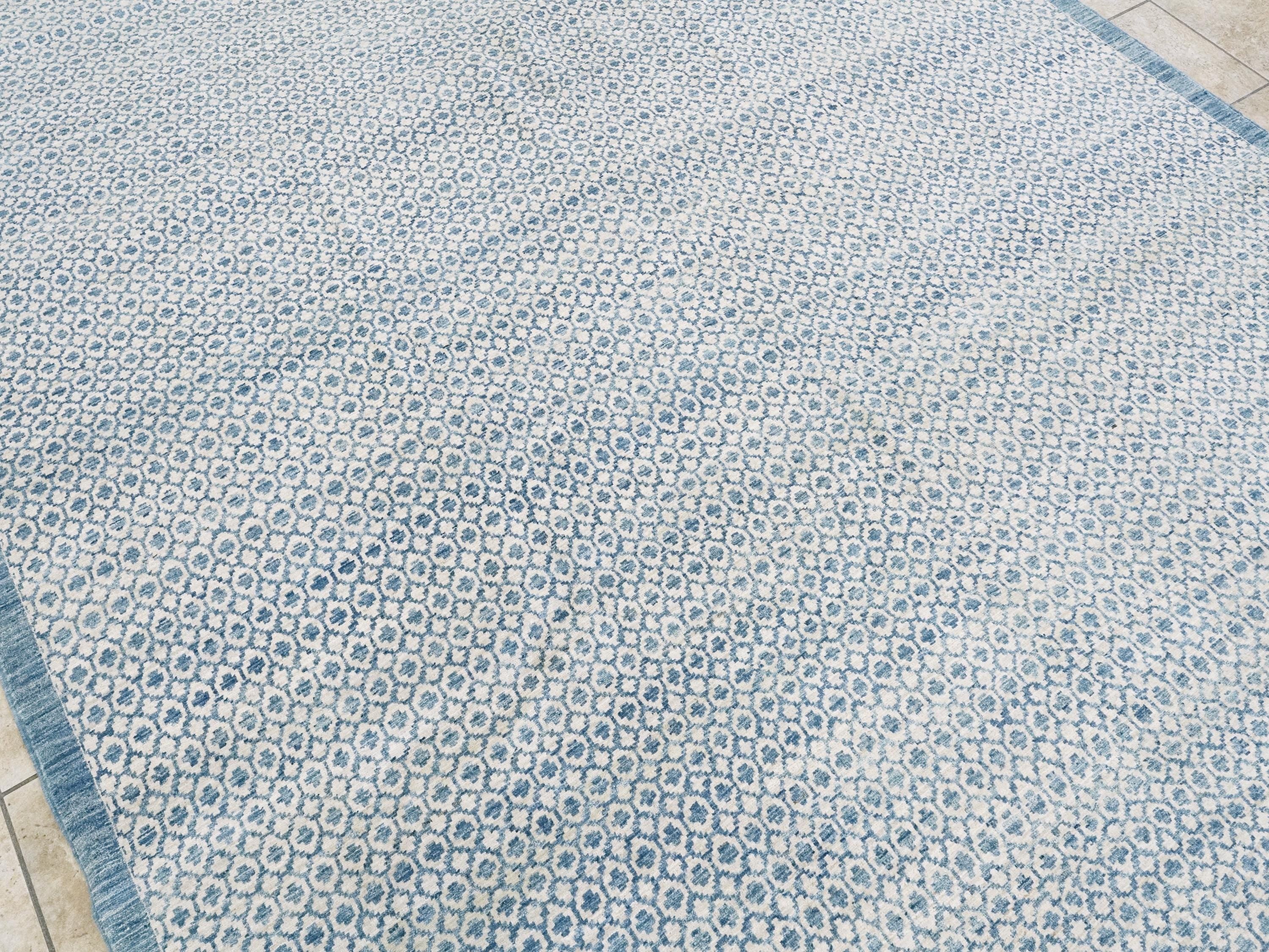 8x10 Ft Blue Gabbeh Rug - Hand Knotted Ghazni Wool Rug