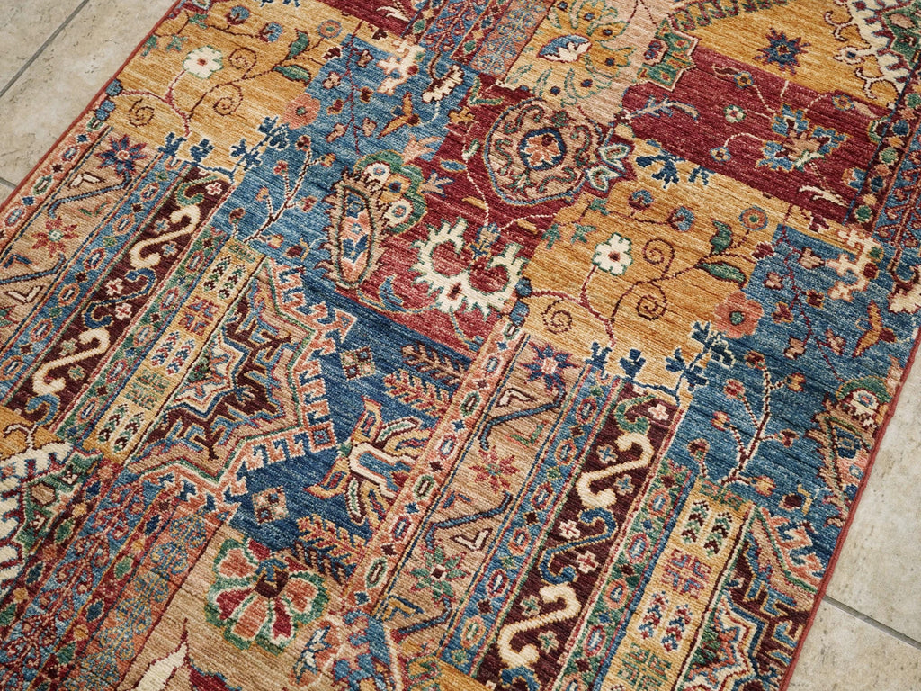 3x5 Ft Hand Knotted Red Gabbeh Rug - Oriental Rug