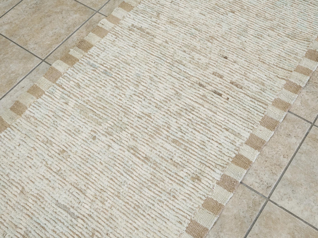 13 Ft Light Blue Moroccan Runner Rug - Hand Knotted Wool Rug