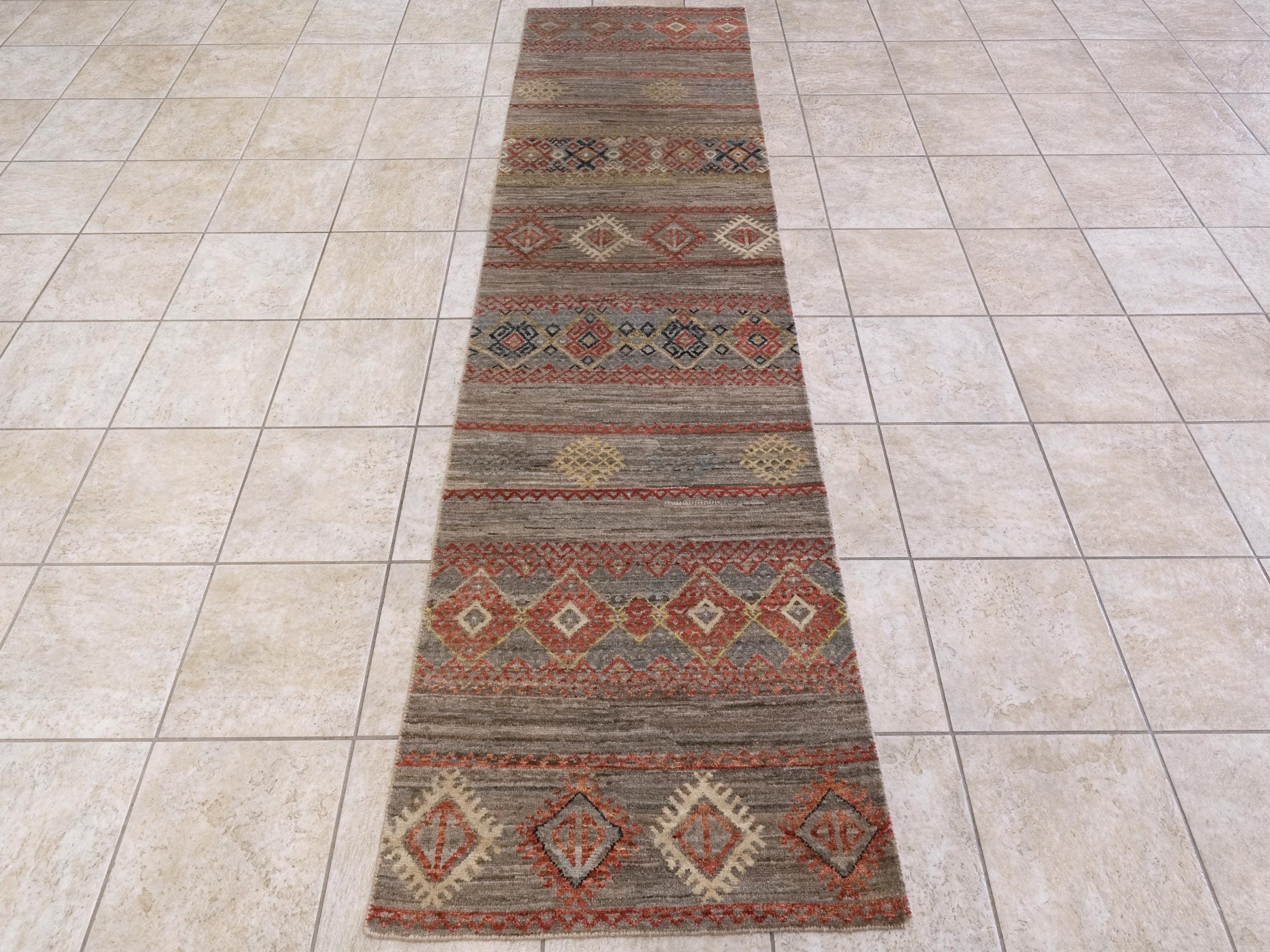 10 Ft Brown Khorjin Runner Rug - Handmade Wool Tribal Rug