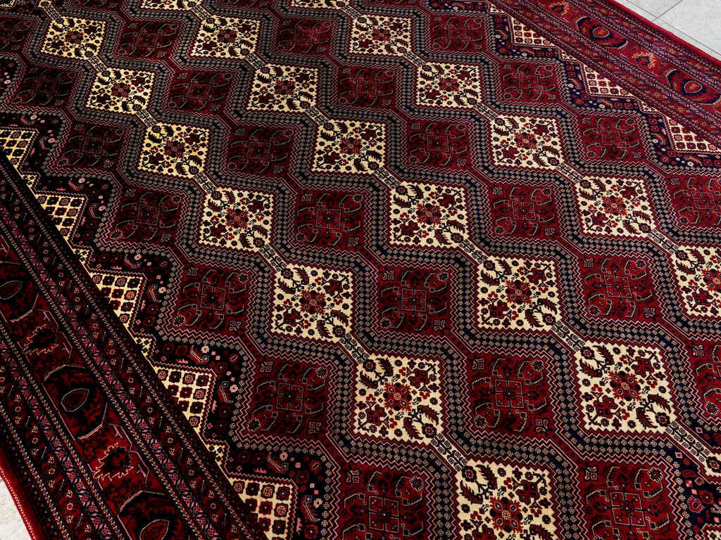 10x14 Ft Dark Red Bidjar Rug - Hand Knotted Oriental Rug