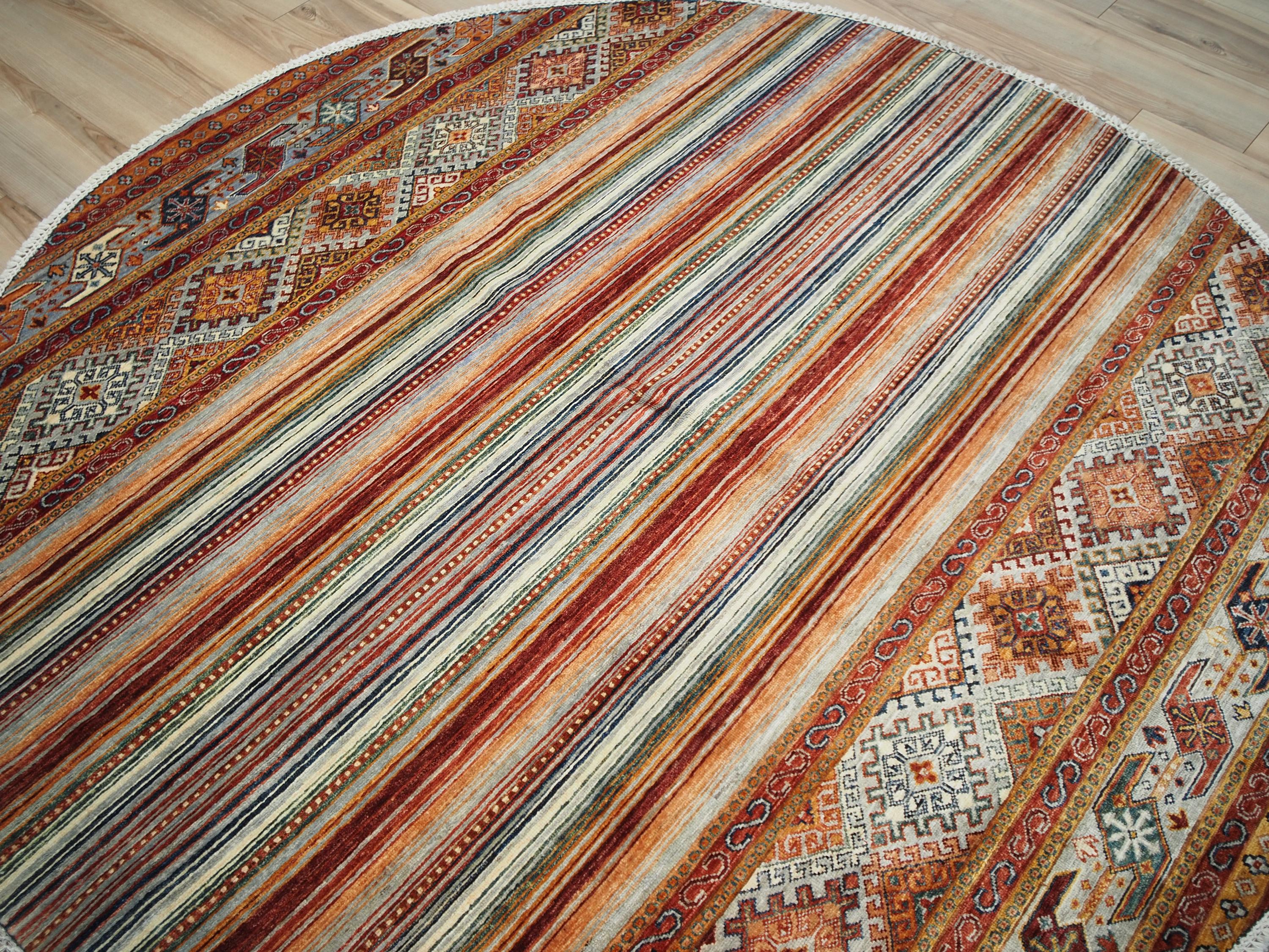 7x7 Ft Khorjin Rug - Handmade Oriental Wool Rug