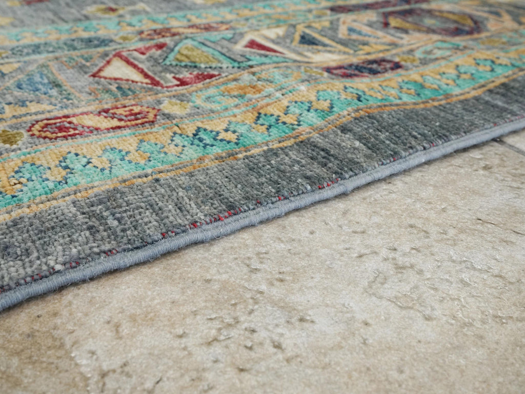 6x8 Ft Gray Bidjar Rug - Hand Knotted Oriental Wool Rug