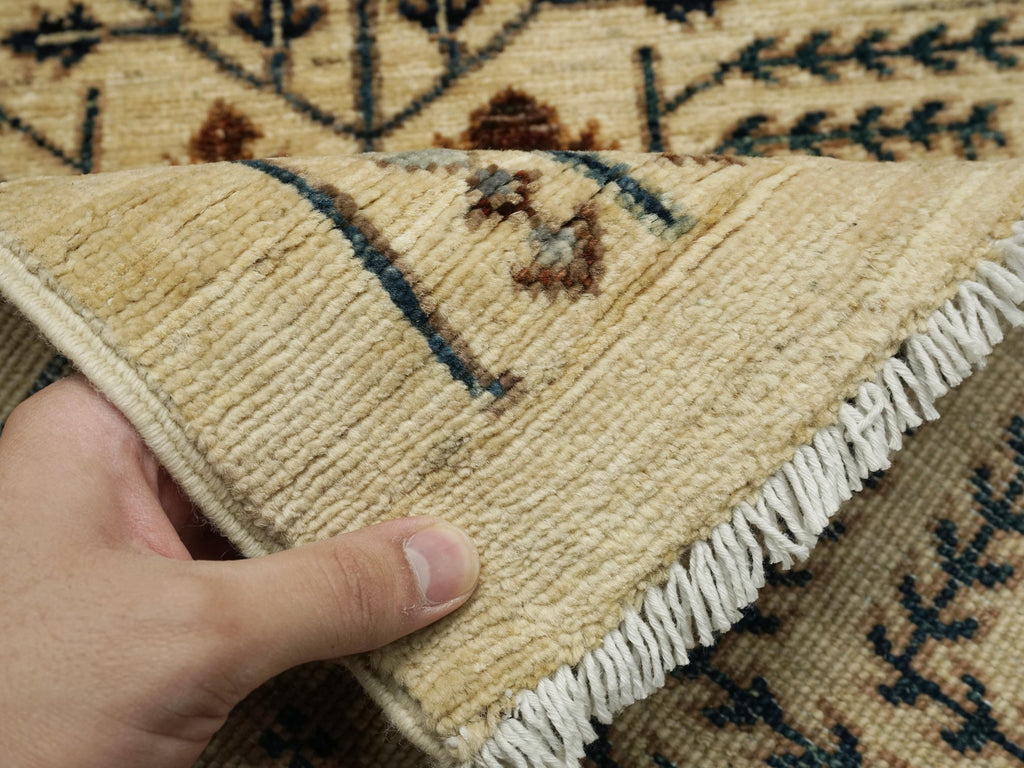 15 Ft Beige Serapi Runner Rug - Handmade Afghan Rug - Persian Design