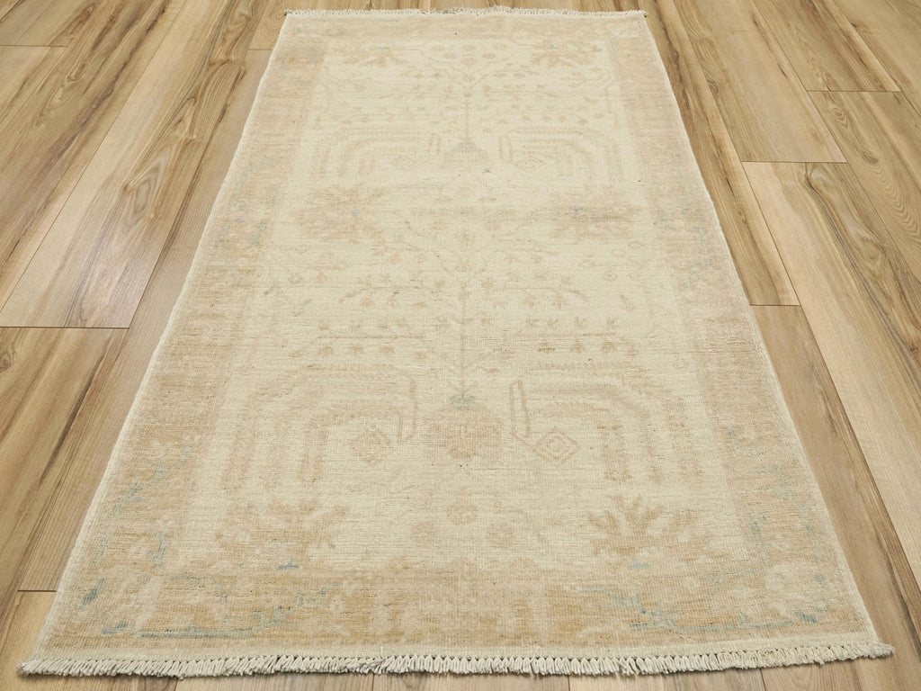 3x5 Ft White Serapi Rug - Handmade Afghan Oriental Rug