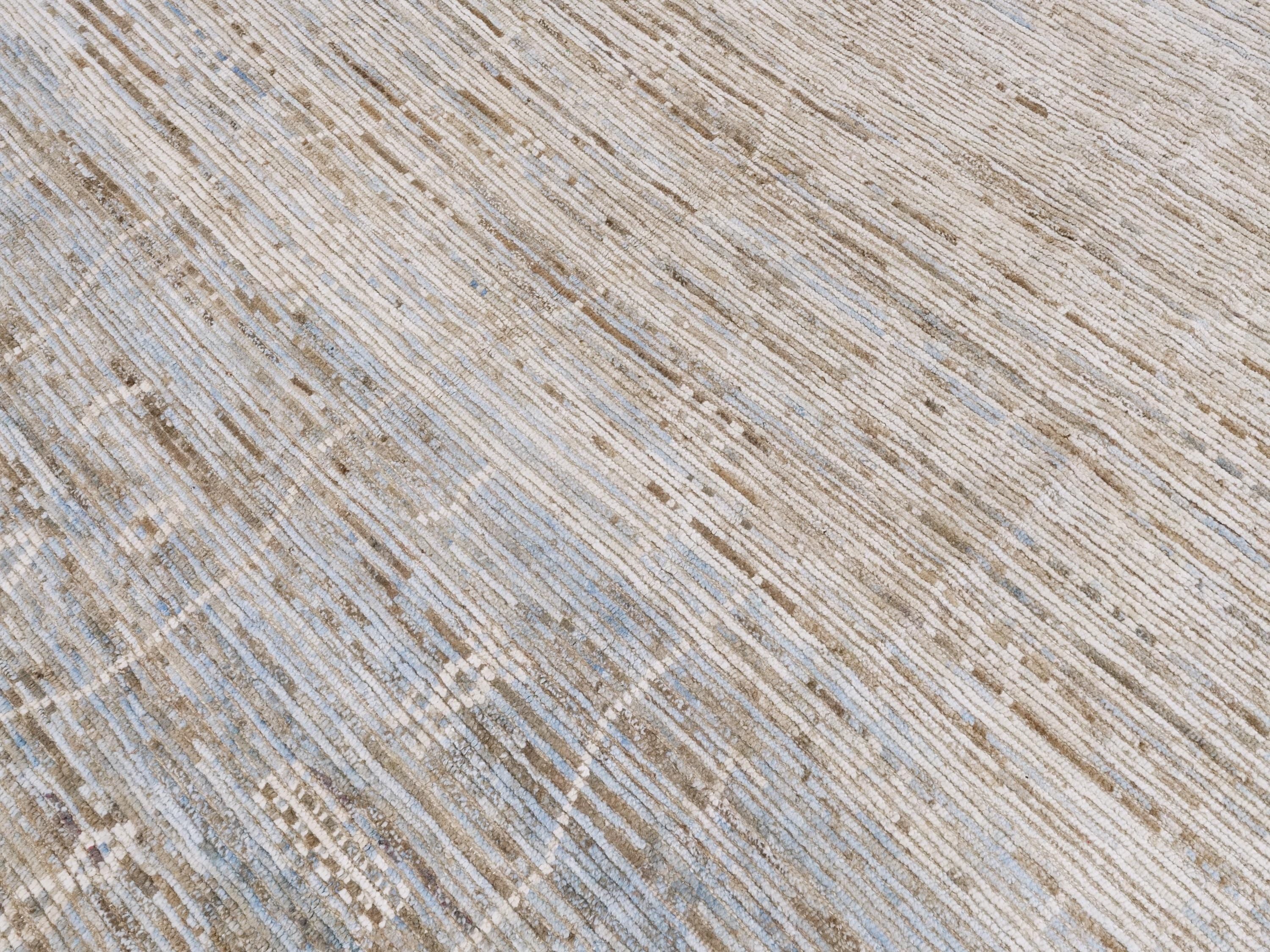 8x8 Ft Light Blue Moroccan Rug - Handmade Wool Area Rug