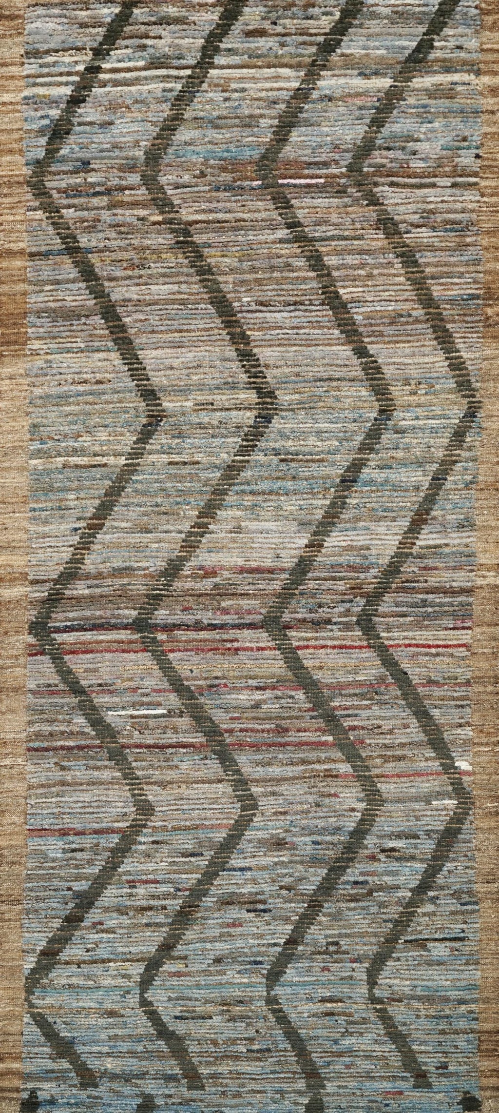 10 Ft Blue Moroccan Runner Rug - Afghan Wool Rug