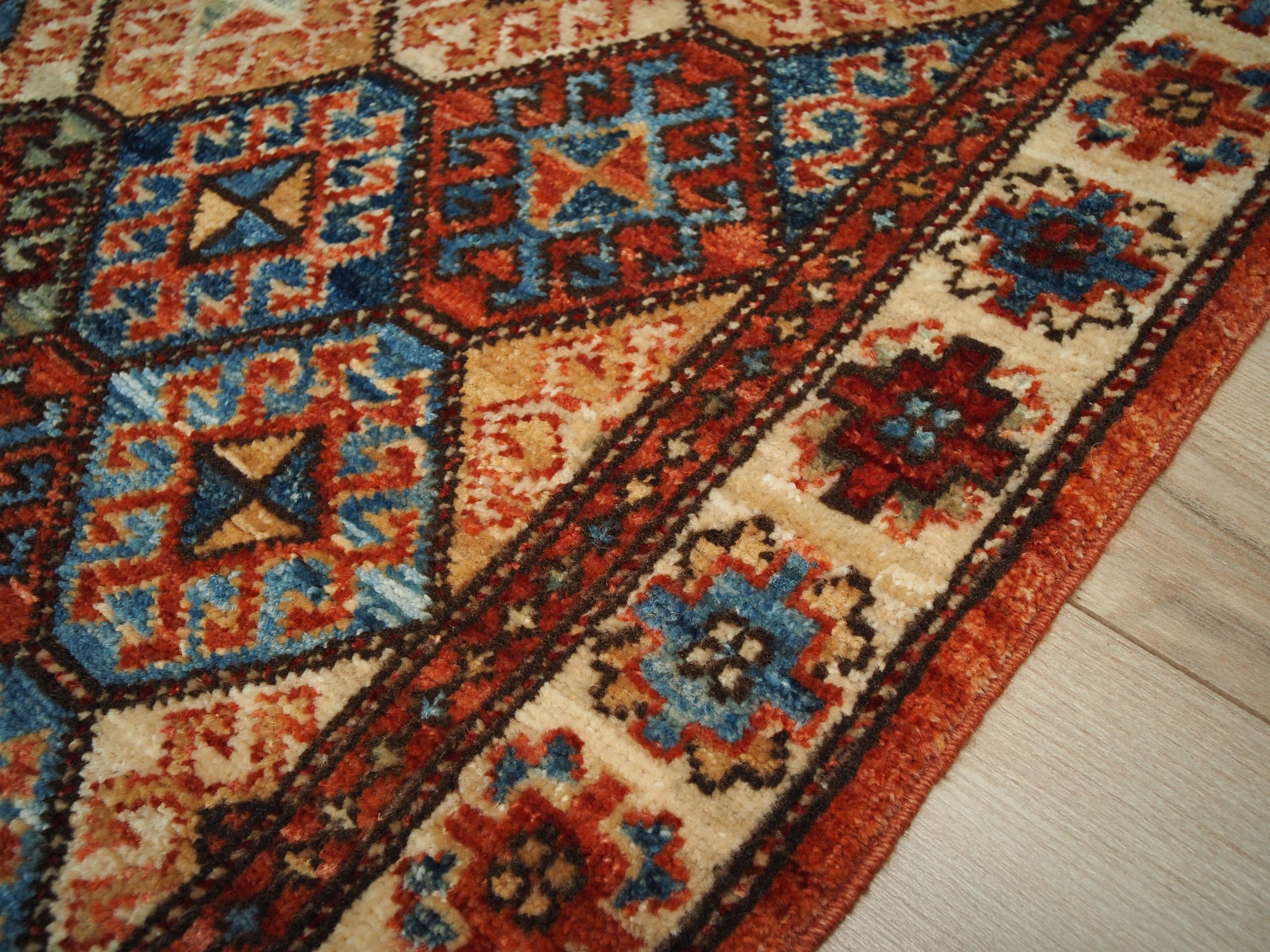3x5 Ft Orange Heriz Rug - Oriental Wool Rug