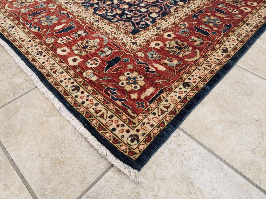 9x12 Ft Blue Serapi Rug – Hand Knotted Wool Oriental Rug