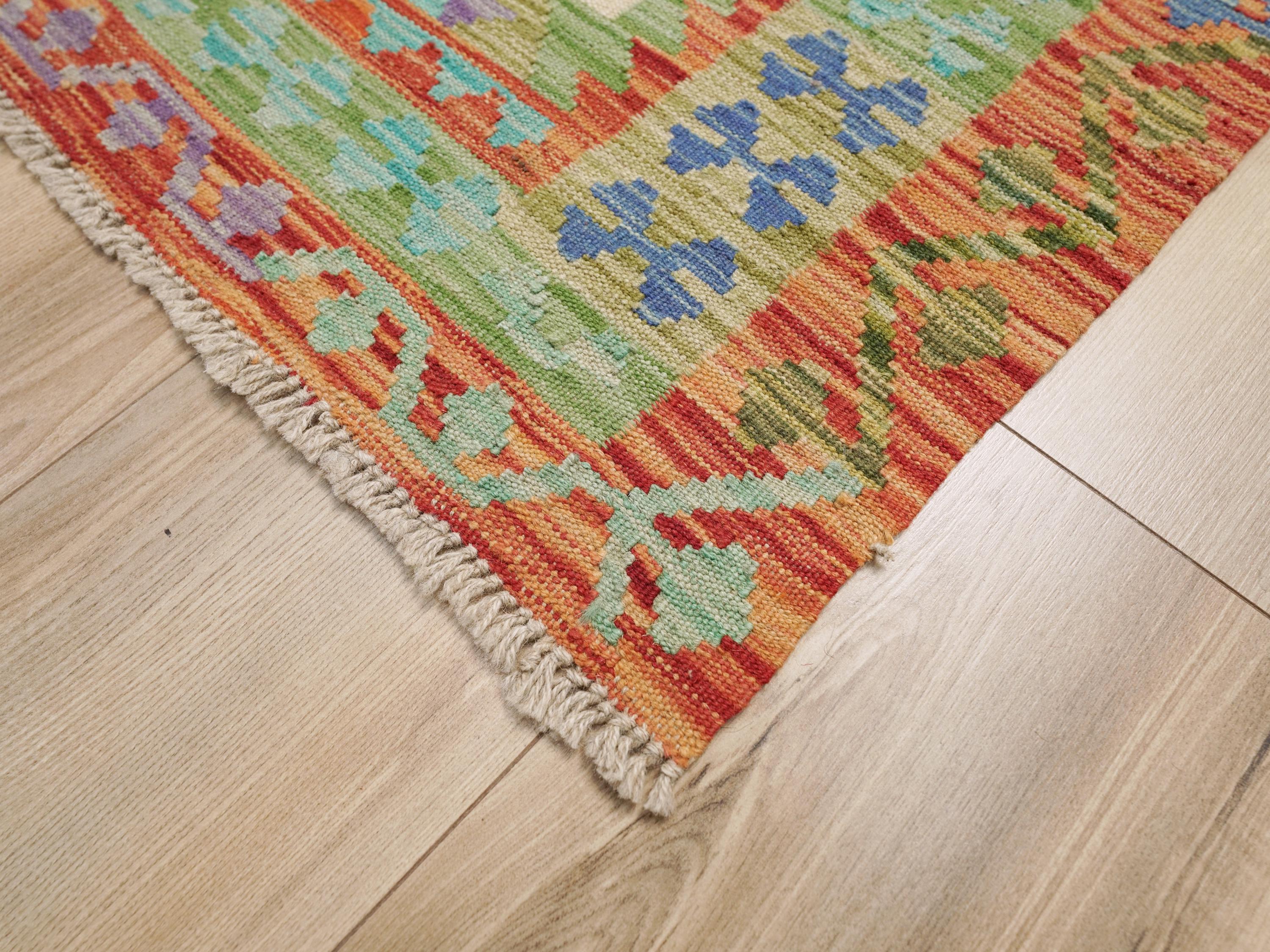 7x10 Ft Maimana Kilim Rug - Flat Weave Tribal Rug