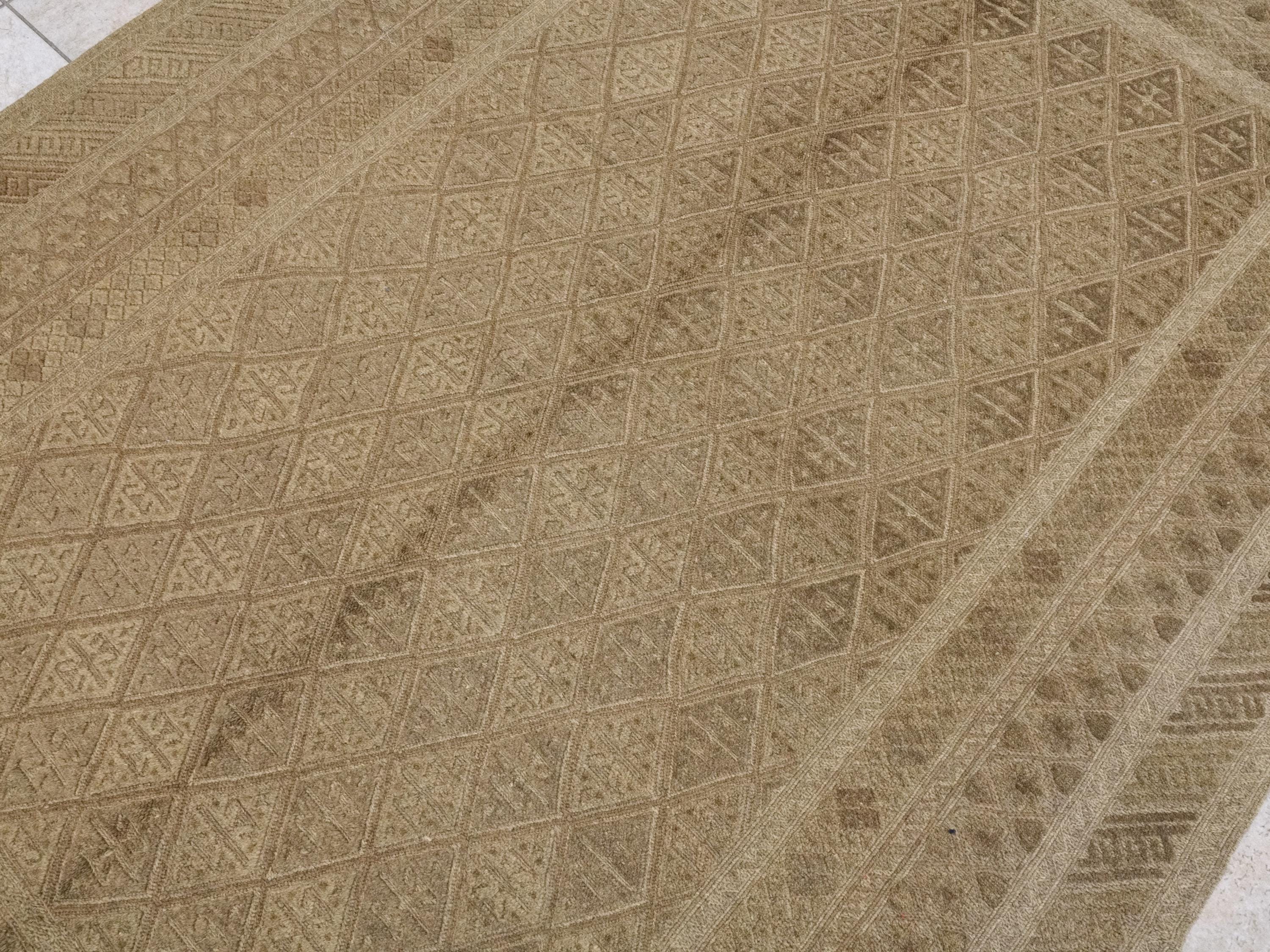 6x9 FT Vintage Hand Knotted Wool Kilim Rug - Brown Tribal Area Rug