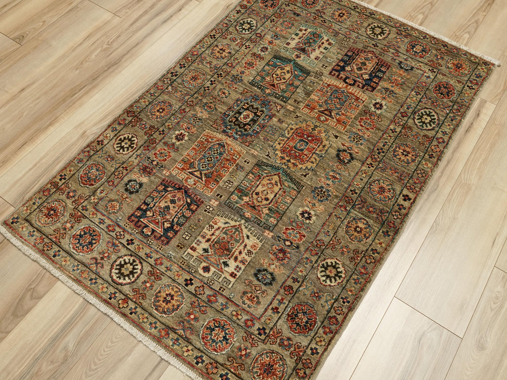 3x5 Brown Heriz Rug - Handmade Wool Area Rug