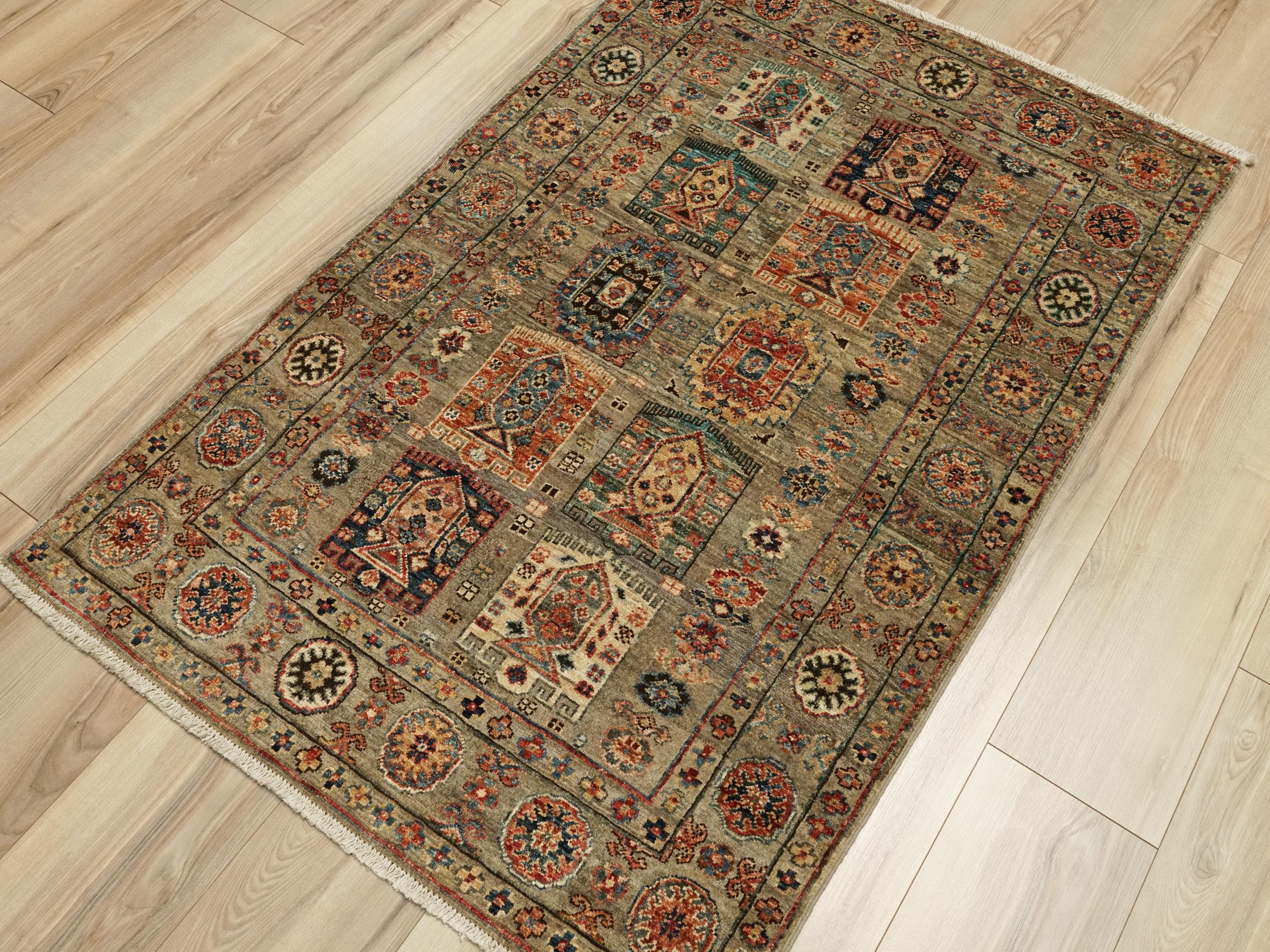 3x5 Brown Heriz Rug - Handmade Wool Area Rug