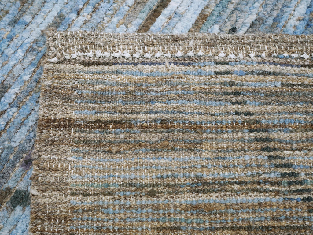 6x9 Ft Blue Moroccan Rug - Hand Knotted Square Rug