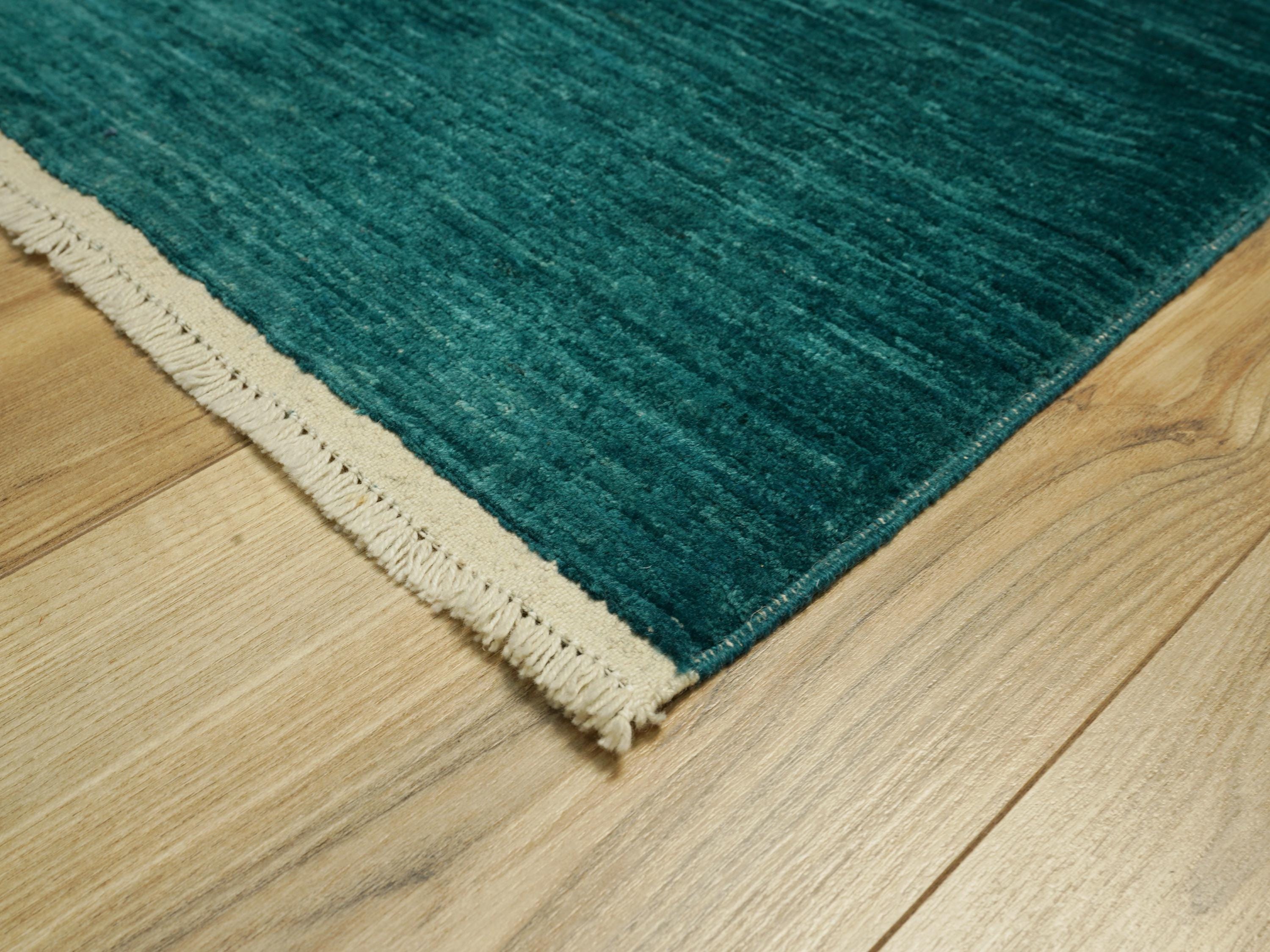 2x3 Ft Green Gabbeh Rug - Hand Knotted Wool Accent Rug