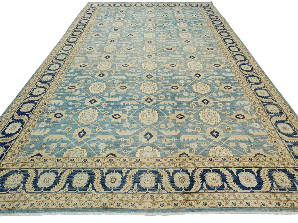 12x17 Ft Blue Serapi Rug - Afghan Antique Rug - Persian Design