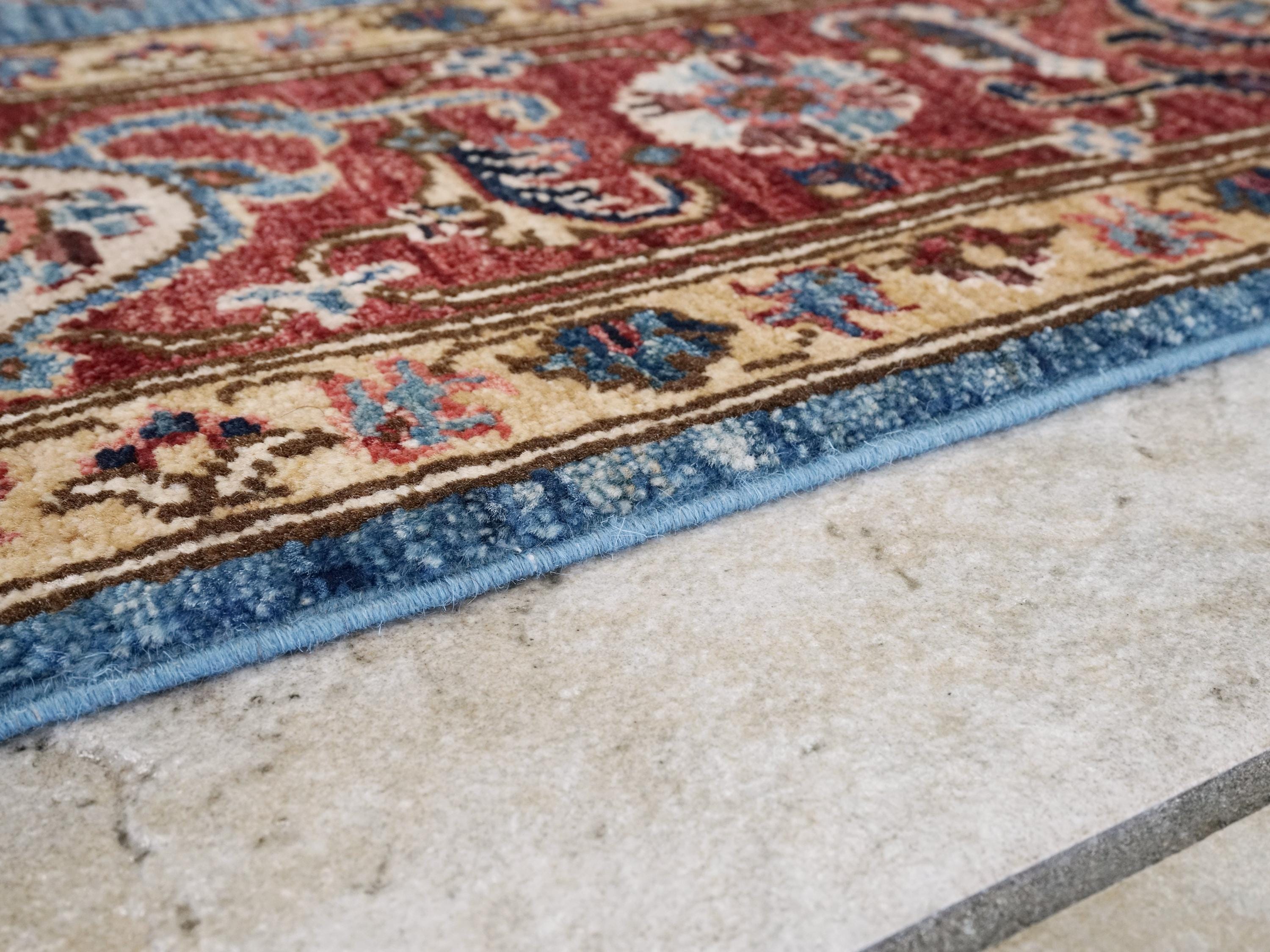 6x9 Ft Red & Blue  Serapi Rug - Afghan Oriental Rug - Persian Design