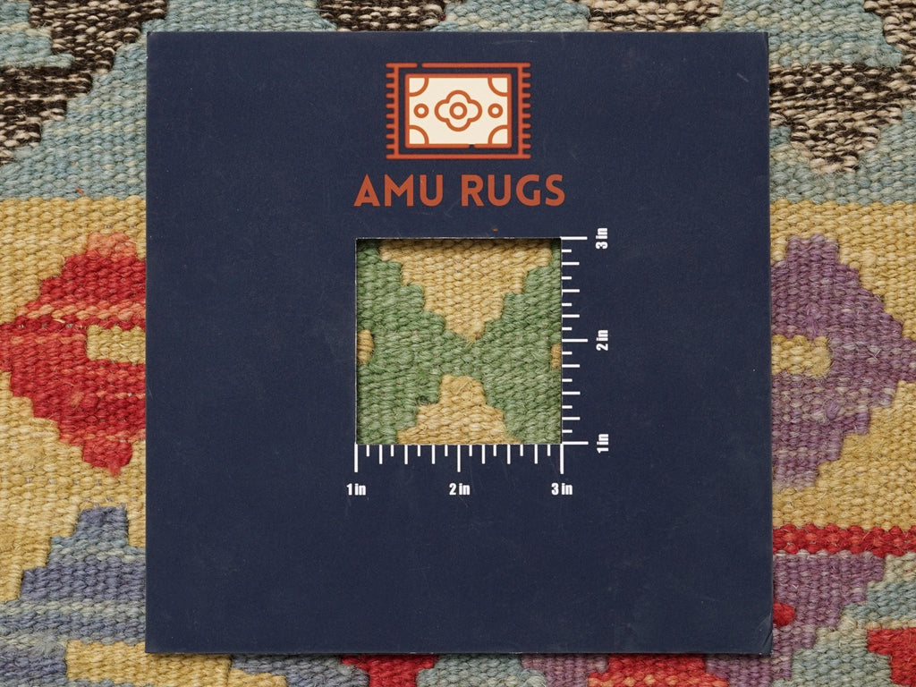 6x9 Ft Red Maimana Kilim Rug - Hand Knotted Afghan Flat Weave