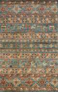 3x5 Ft Blue Khorjan Rug - Hand Knotted Oriental Rug