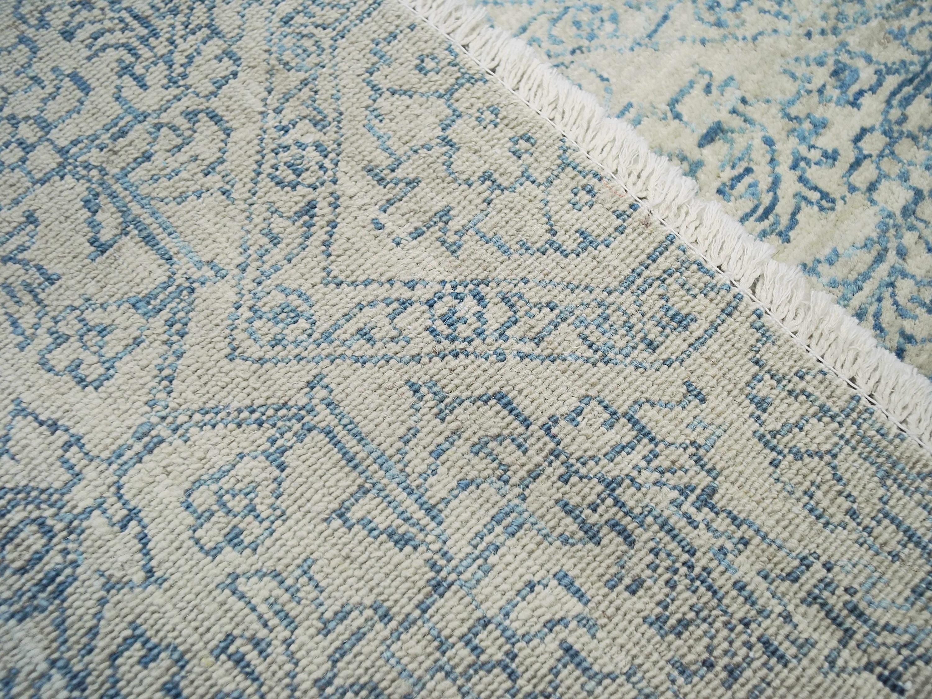 10x14 Ft Light Blue Gabbeh Rug - Hand Knotted Oriental Wool Rug