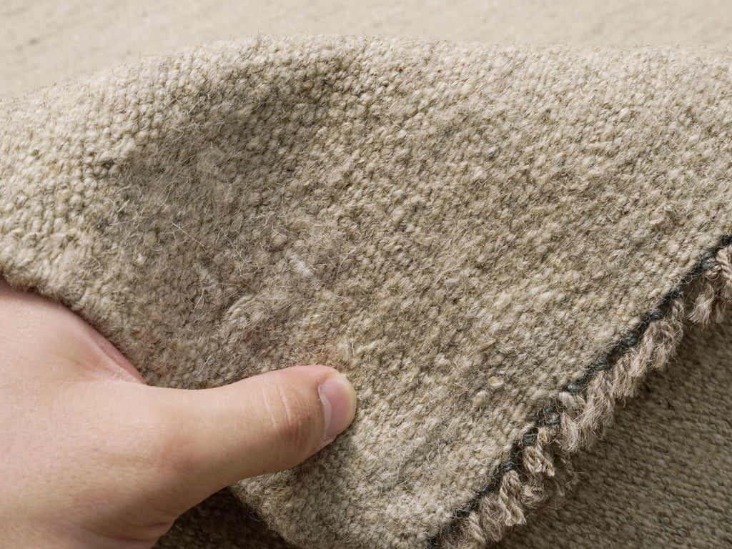 8x10 Ft Beige Kilim Rug - Handwoven Afghan Wool Rug