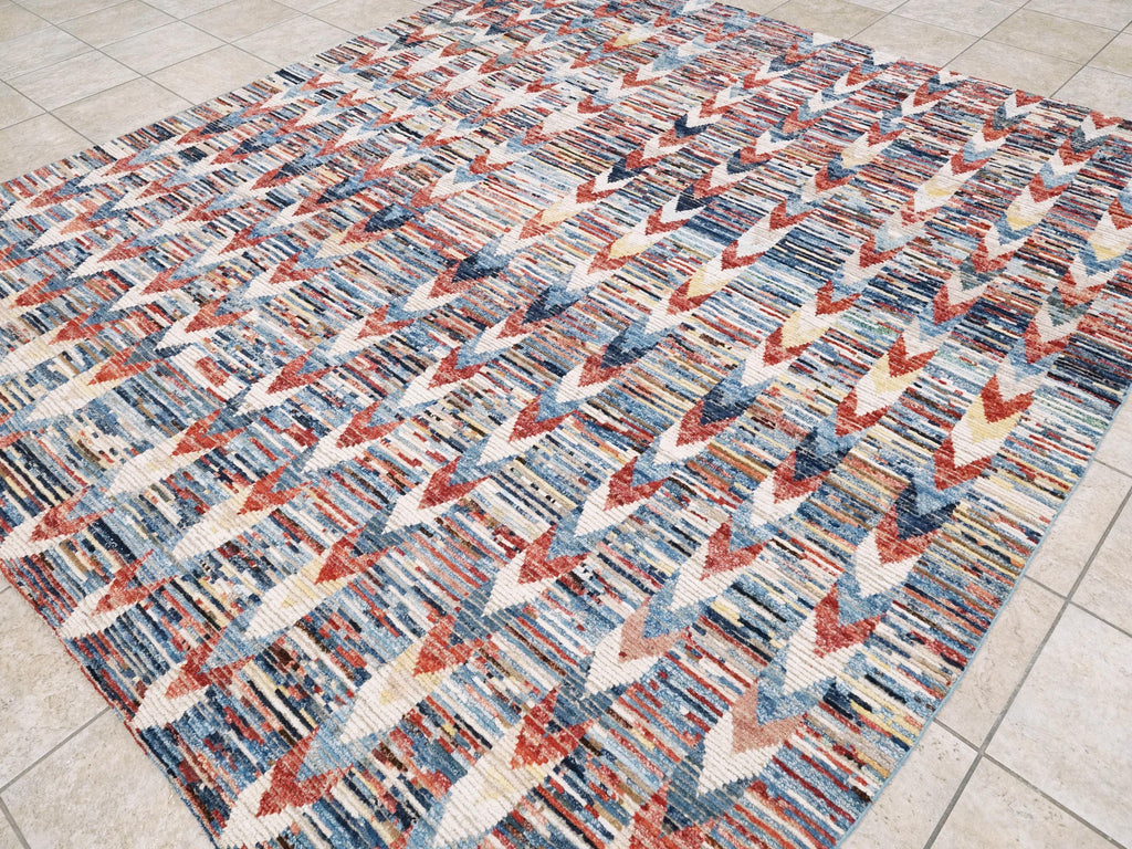 8x10 Ft Colorful Moroccan Rug -Afghan Handmade Wool Rug
