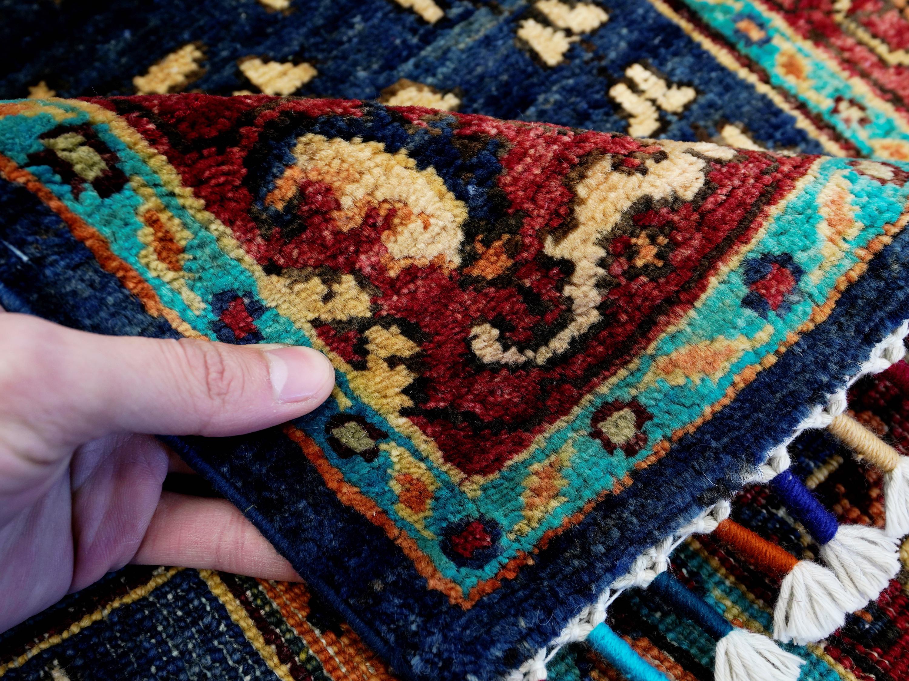 11 Ft Colorful Garden Runner Rug - Hand Knotted Hallway Rug - Floral Design