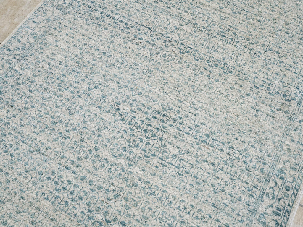 4x6 Ft Blue Heriz Rug - Afghan Handmade Oriental Rug