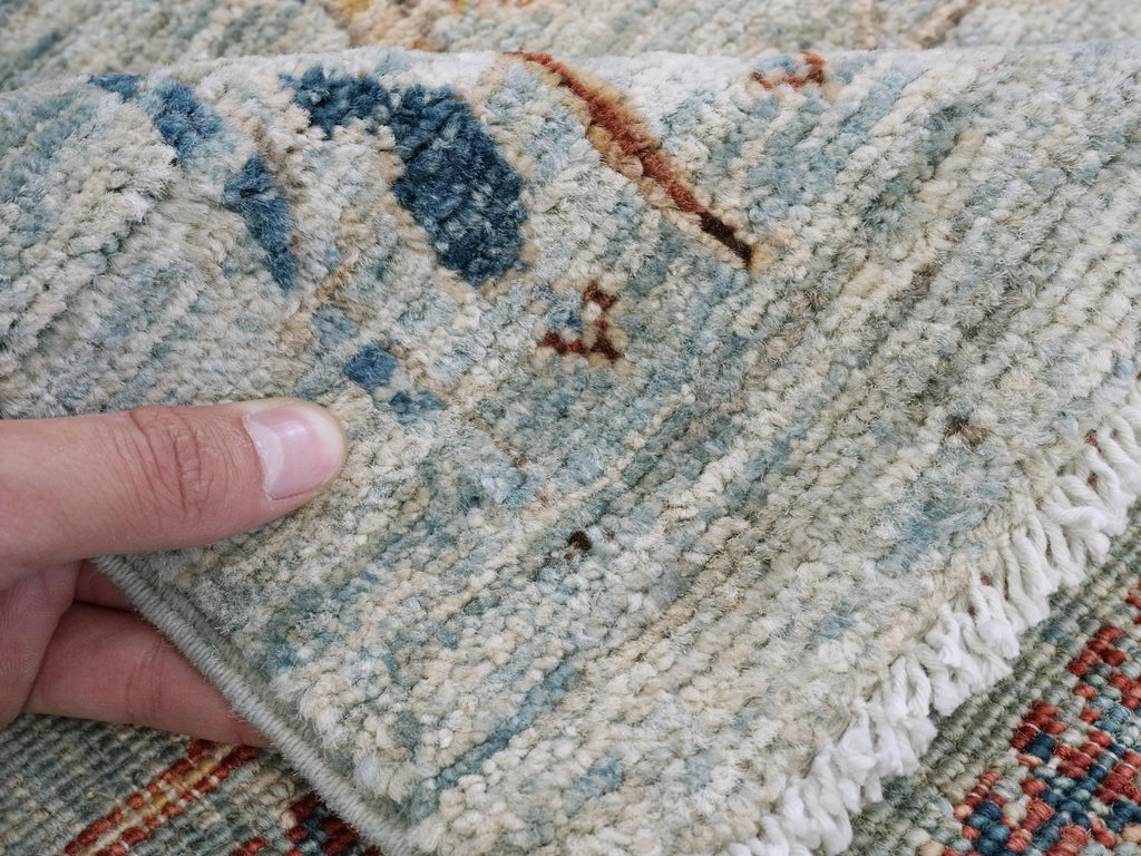 3x5 Ft Light Blue Serapi Rug - Oriental Wool Rug - Traditional Persian Design