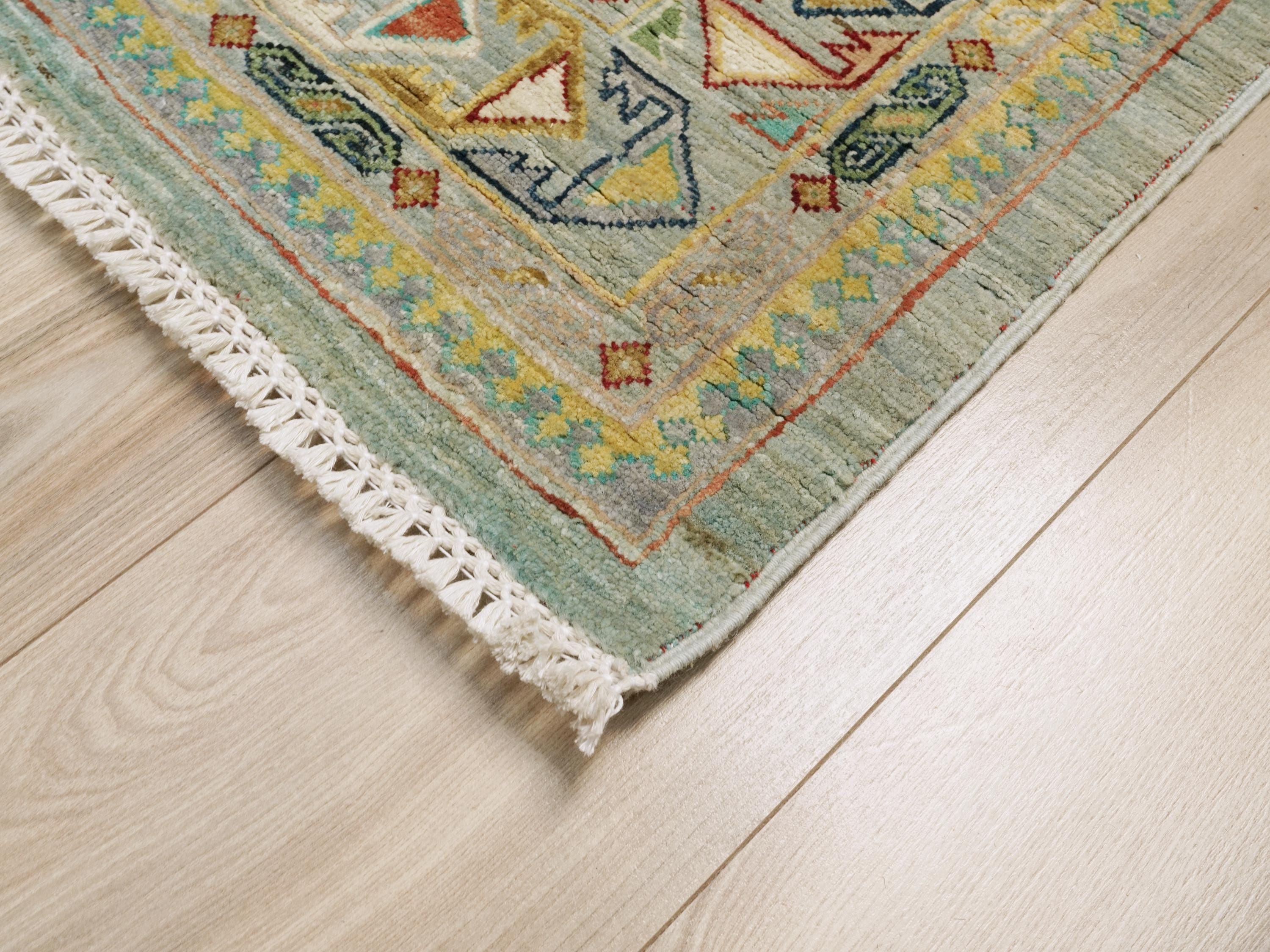 6x8 Ft Light Green Bidjar Rug - Hand Knotted Wool Persian Rug