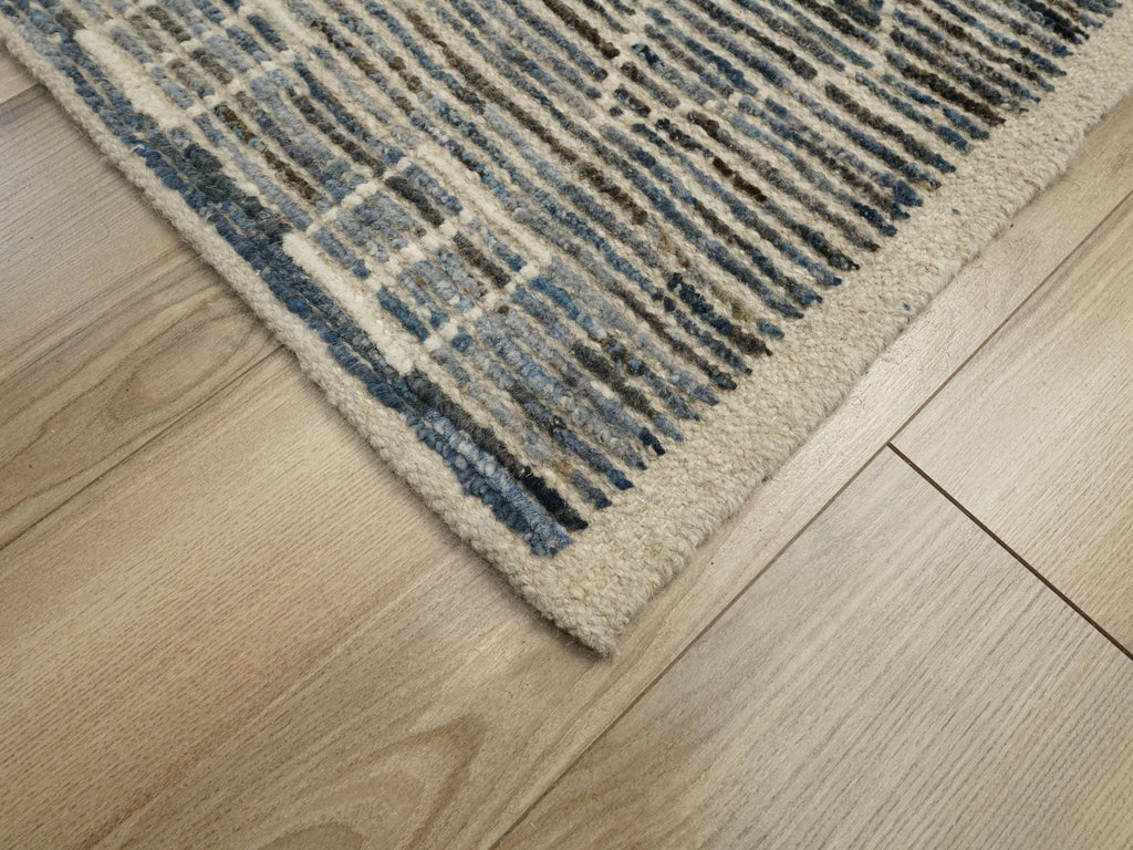 10 Ft Blue Moroccan Runner Rug - Afghan Wool Rug