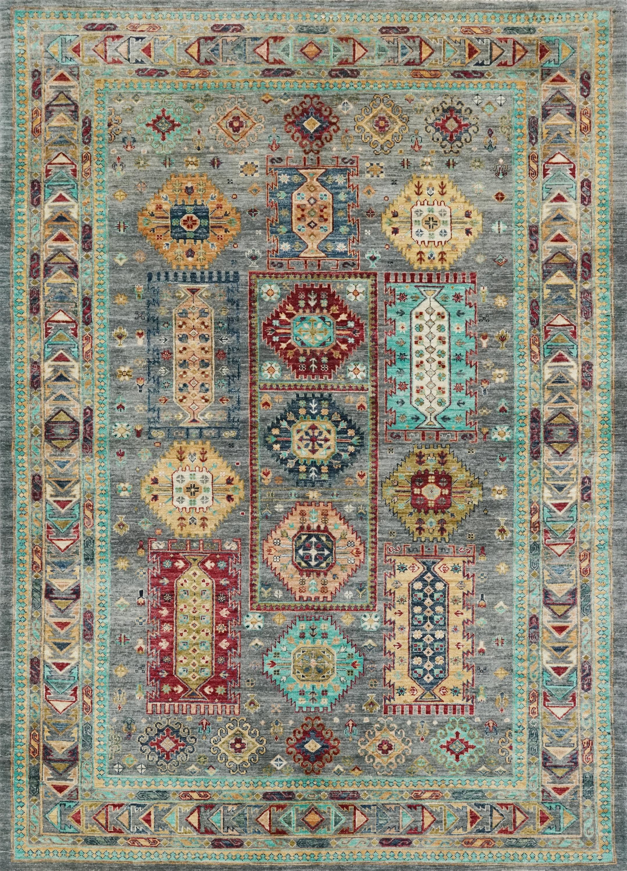 6x8 Ft Gray Bidjar Rug - Hand Knotted Oriental Wool Rug