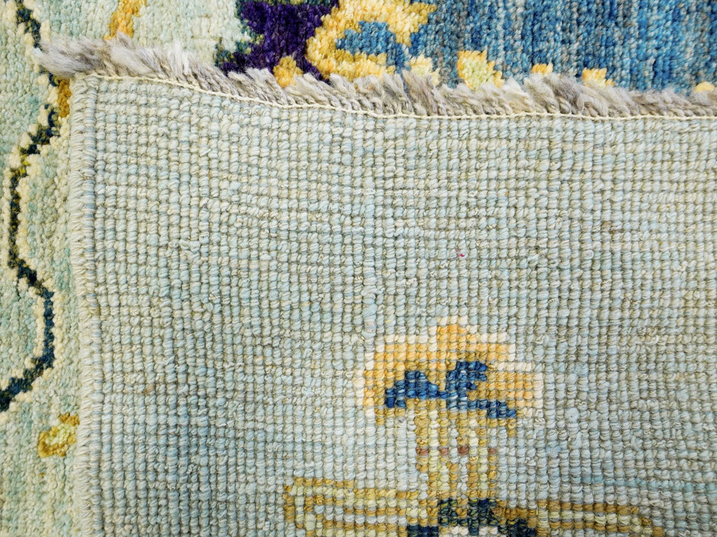 9x12 Ft Light Green Ushak Rug - Hand Knotted Afghan Oriental Rug