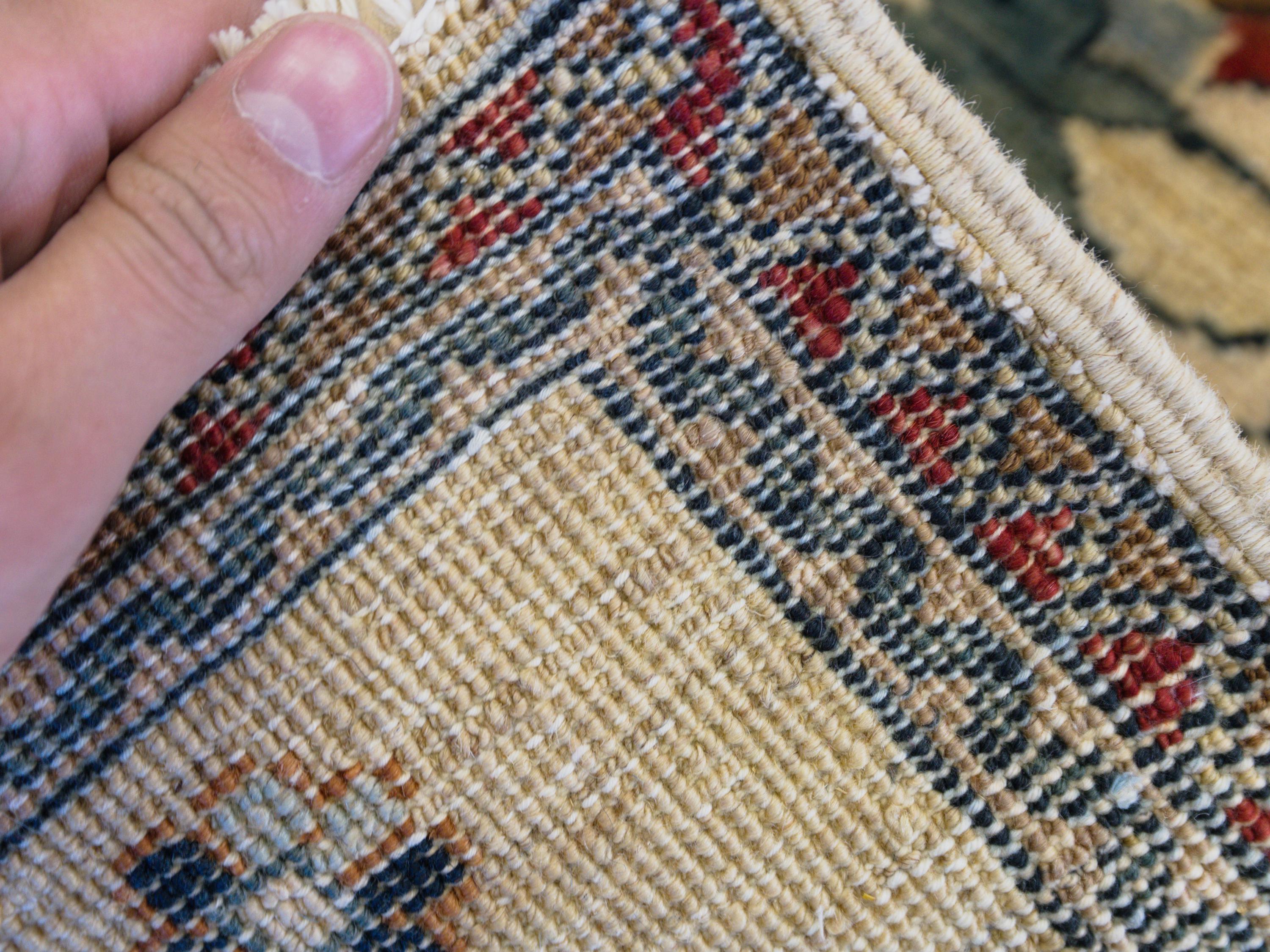 1x2 Ft Beige Serapi Rug - Floral Accent Rug