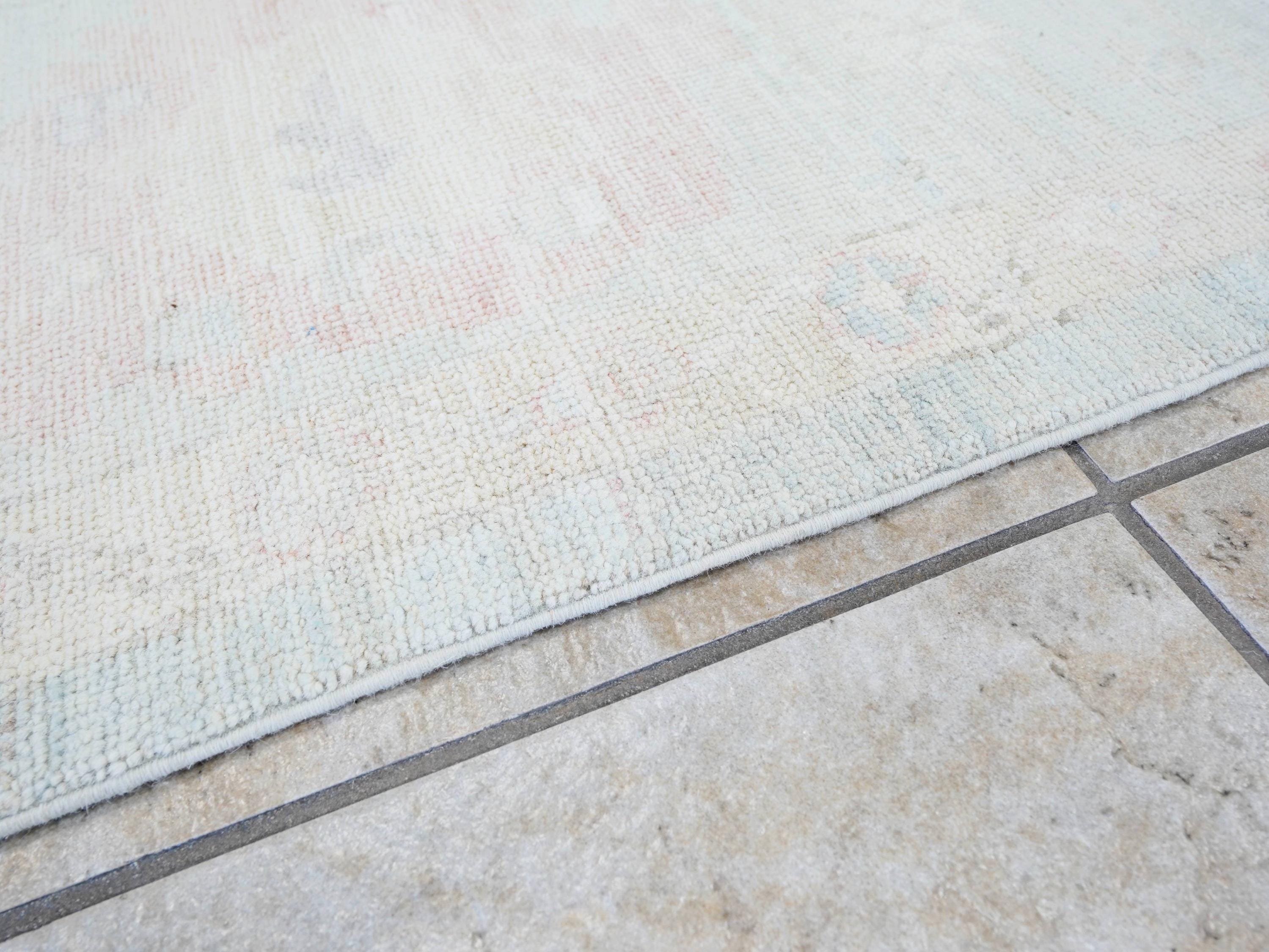 9x12 Ft Muted Blue Oushak Rug - Handmade Area Rug - Turkish Design