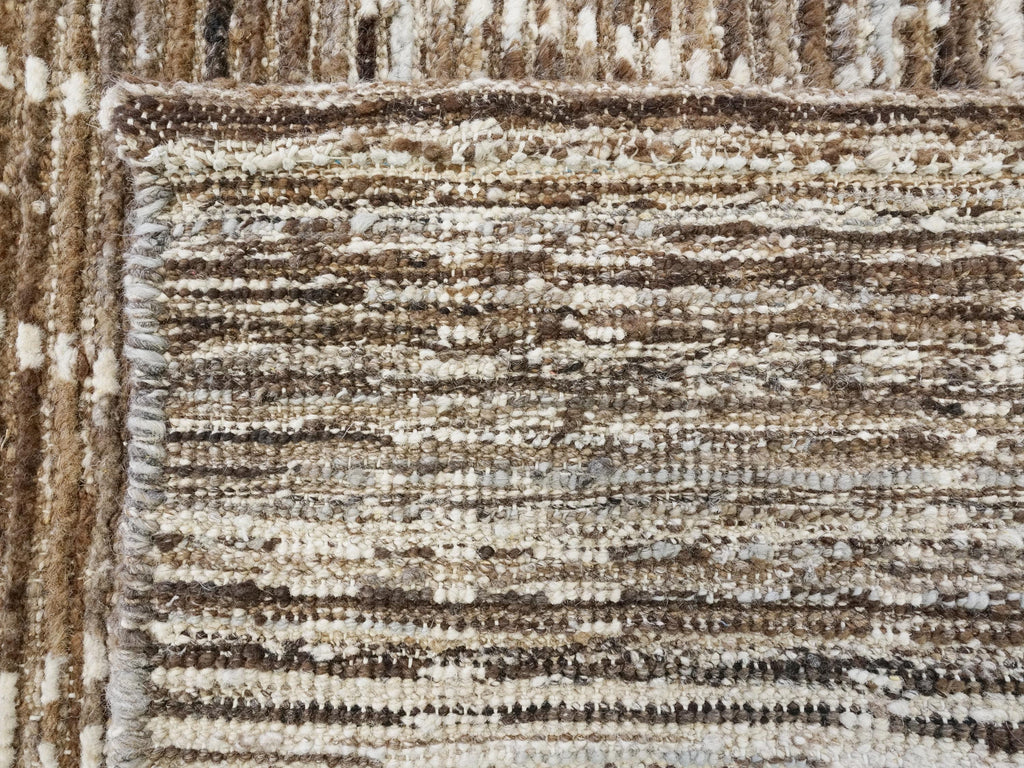5x19 Ft Afghan Wool Rug - Hand Knotted Brown Moroccan Runner Rug