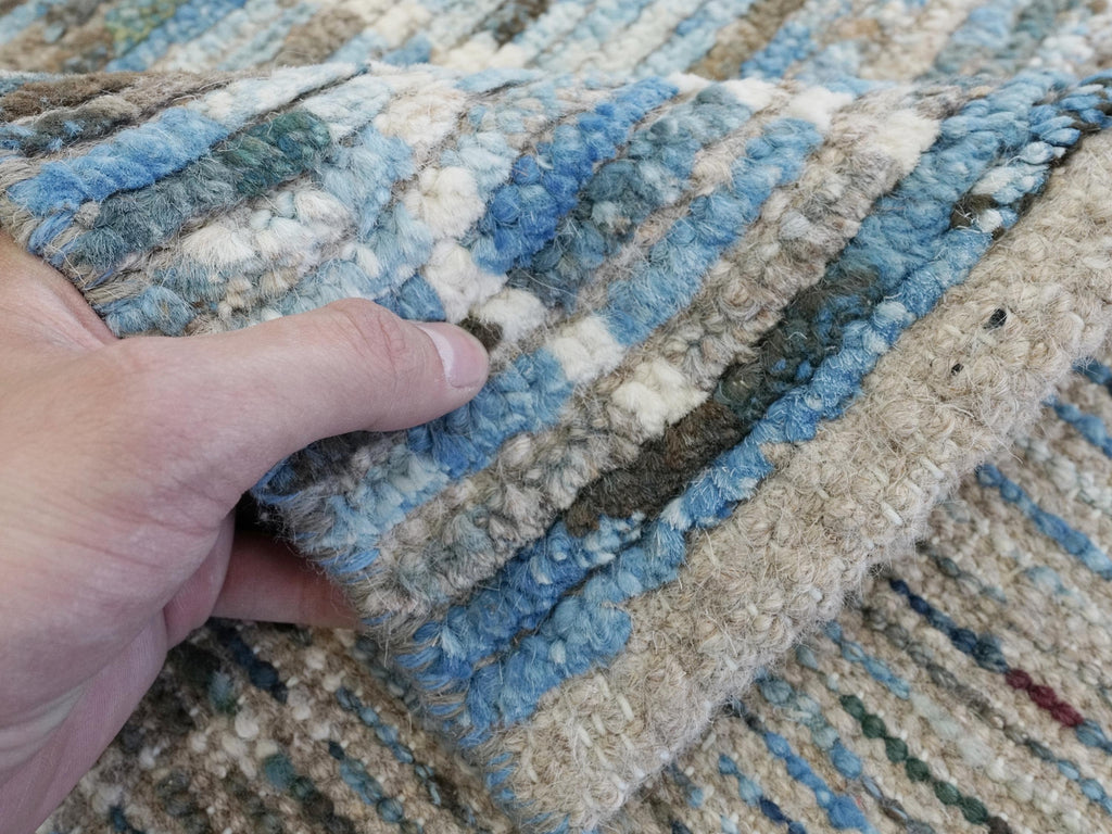 10 Ft Handmade Wool Moroccan Runner Rug - Afghan Rug