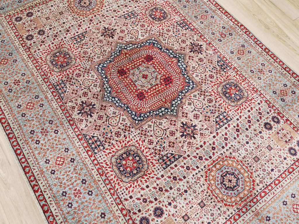 6x9 Ft Red Mamluk Rug - Hand Knotted Oriental Rug