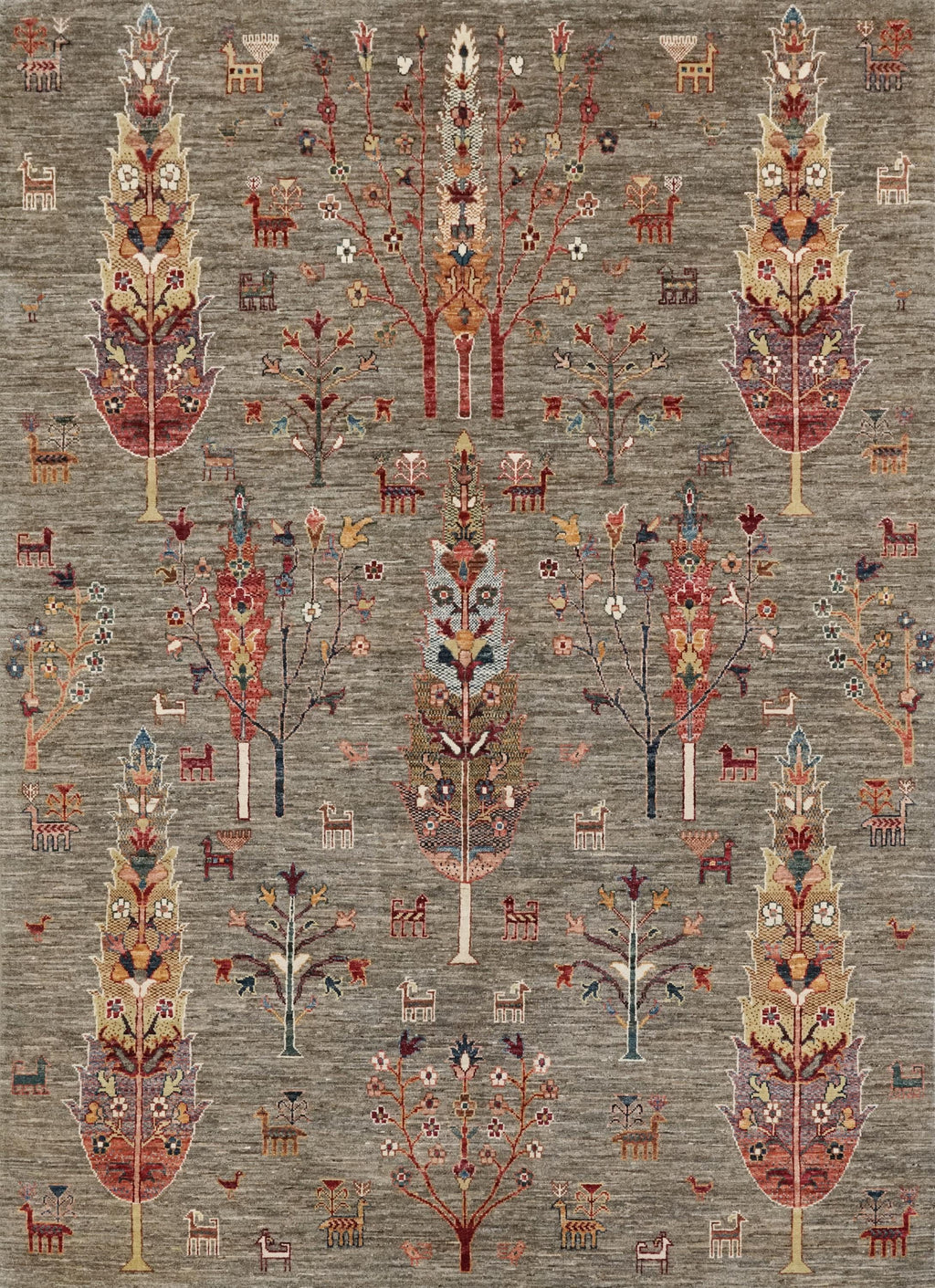 6x8 Ft Light Brown Serapi Rug - Handmade Afghan Wool Rug