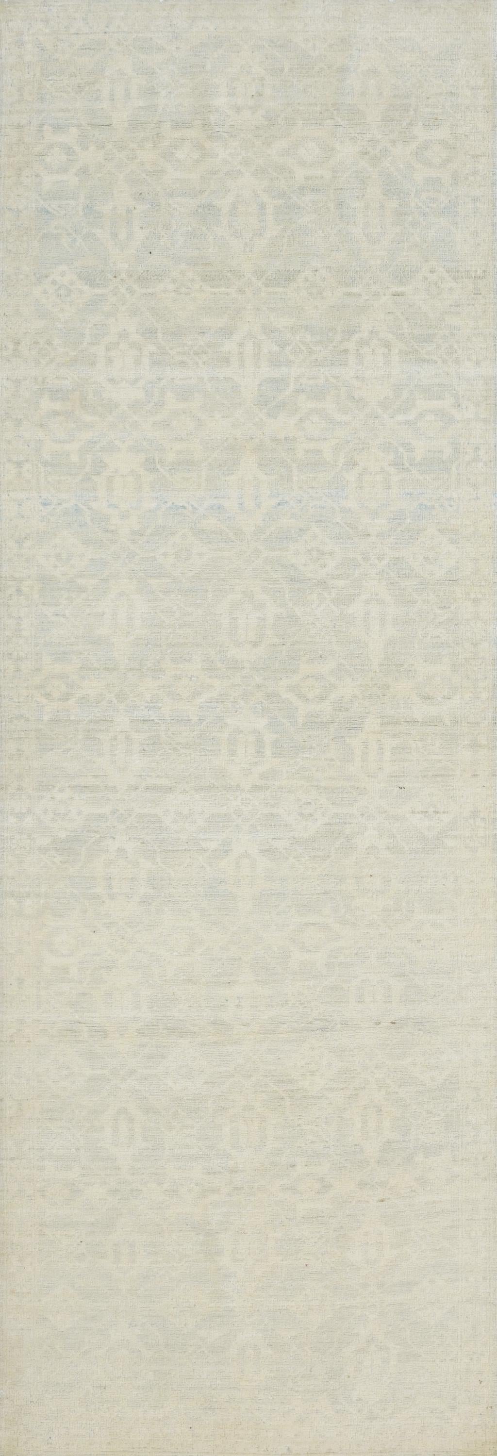 7 Ft Vintage Heriz Runner - Hand Knotted Wool Rug - Beige Persian Style